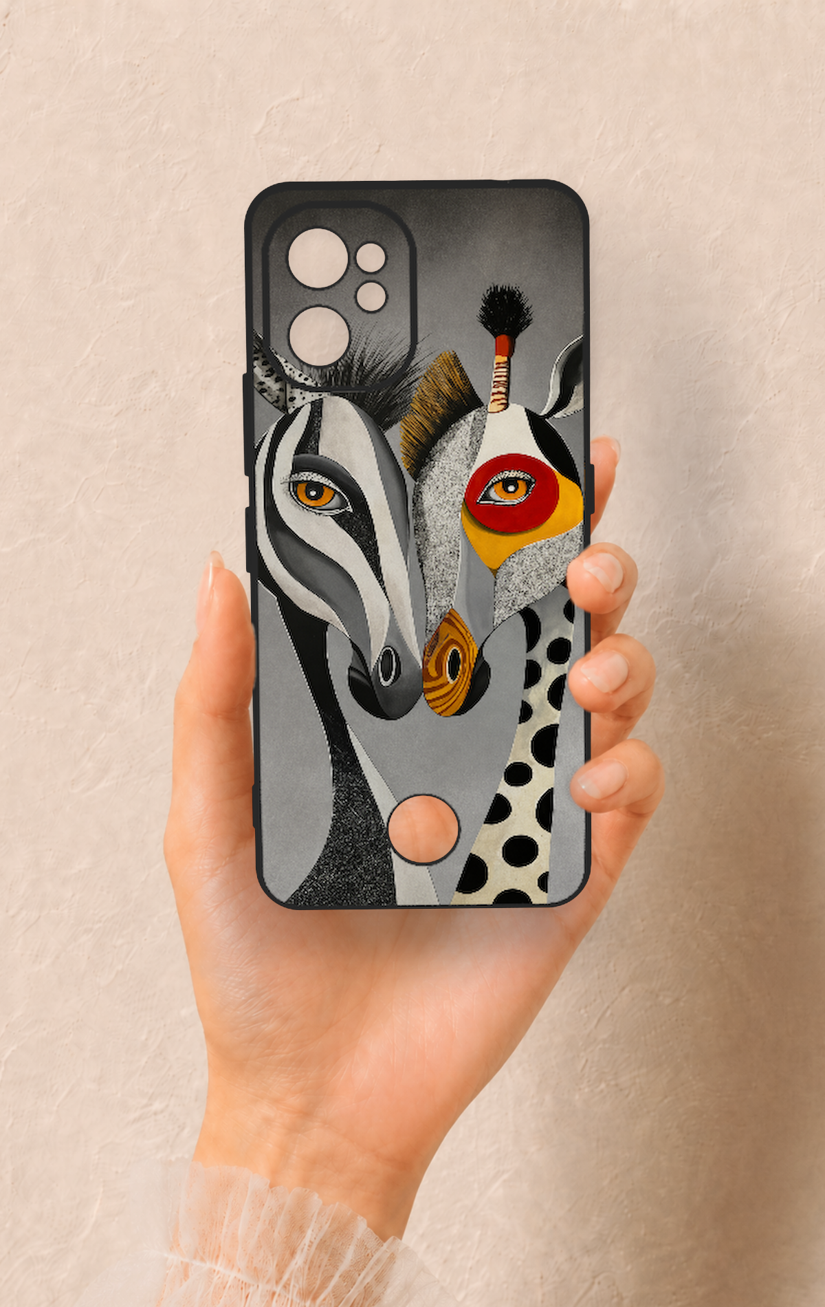 Reeder S19 Max Pro Uyumlu Zebra ve Zürafa Desenli Silikon Kılıf