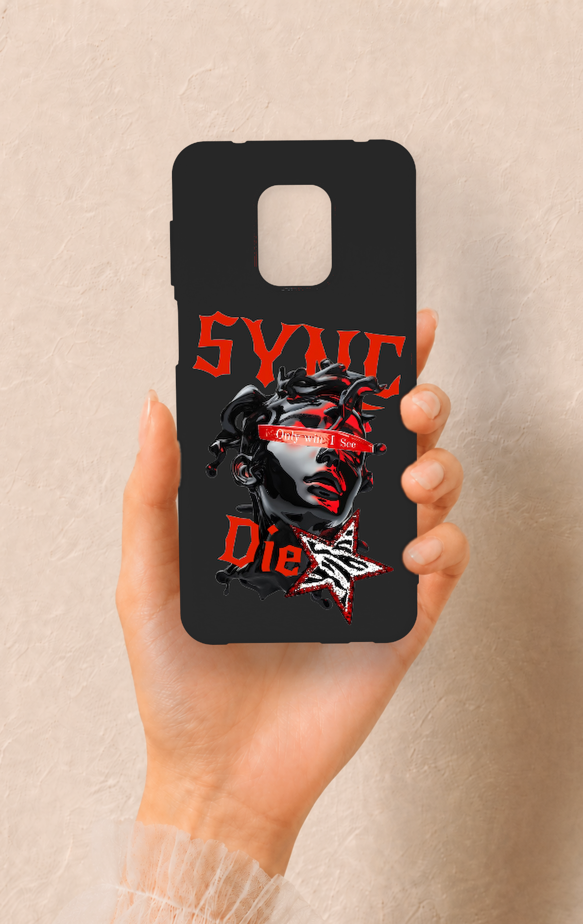 Redmi Note 9 Pro 9S Uyumlu Sync Die Desenli Silikon Kılıf