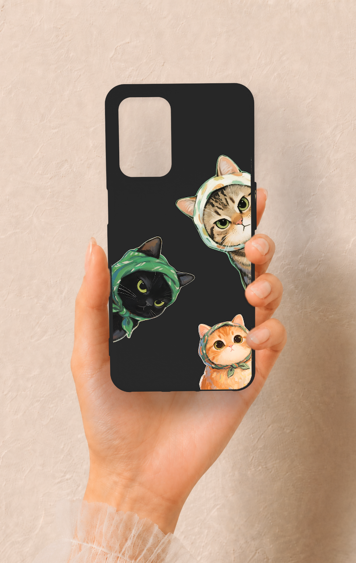 Oppo A54 Uyumlu Kedi Ekibi Desenli Silikon Kılıf