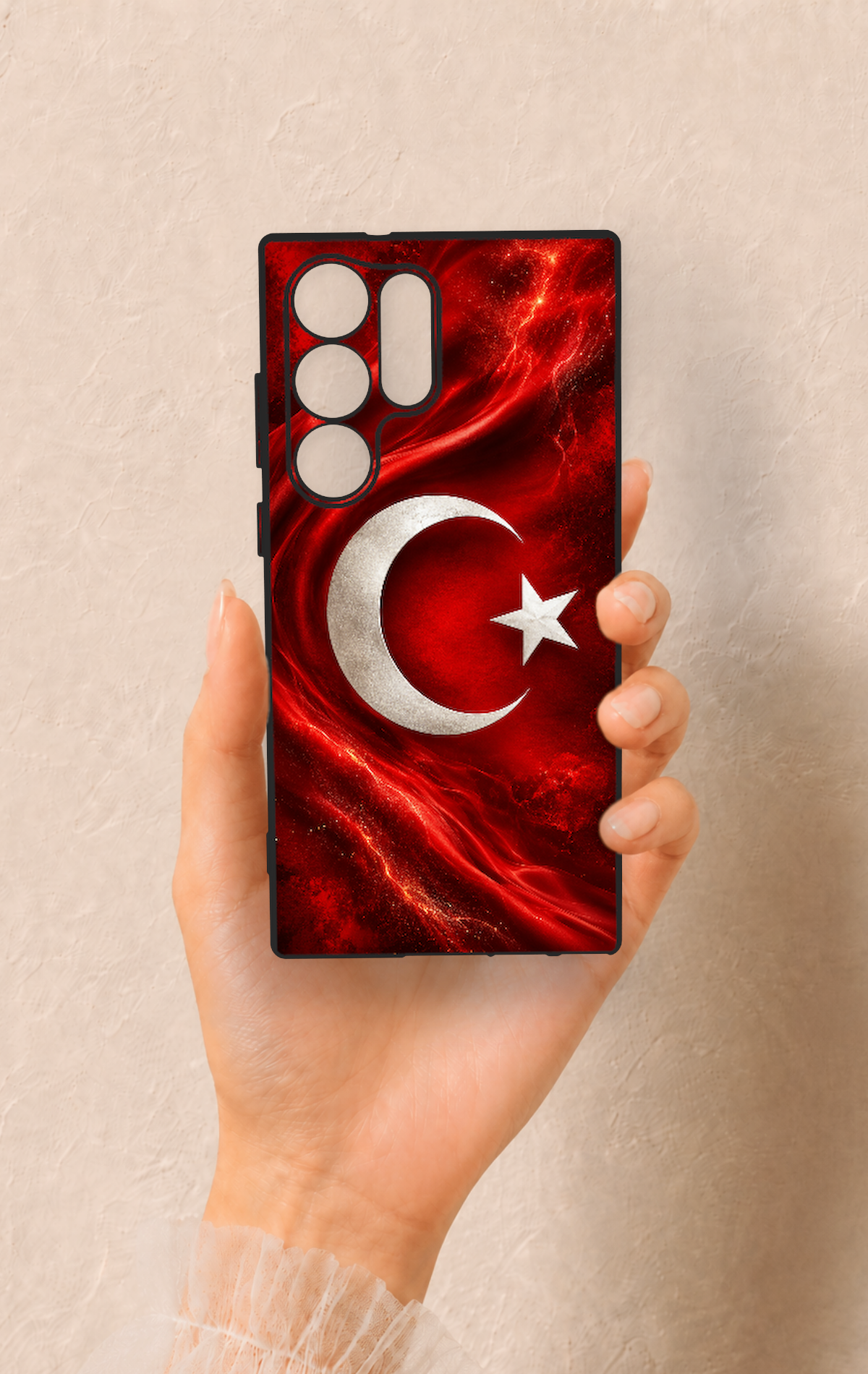 Samsung S23 Ultra Uyumlu Türk Bayrağı Desenli Silikon Kılıf