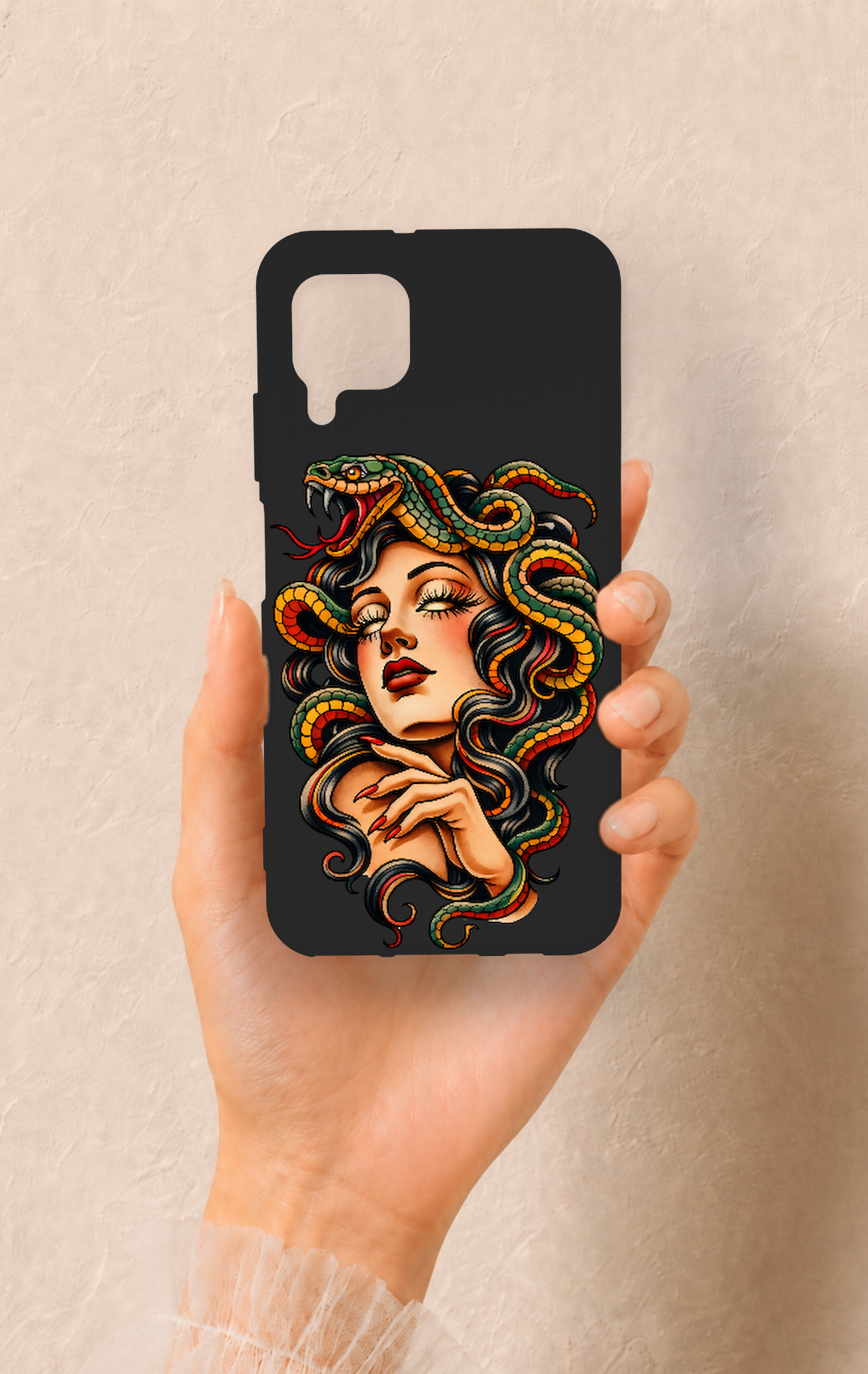Huawei P40 Lite Uyumlu Medusa Desenli Silikon Kılıf