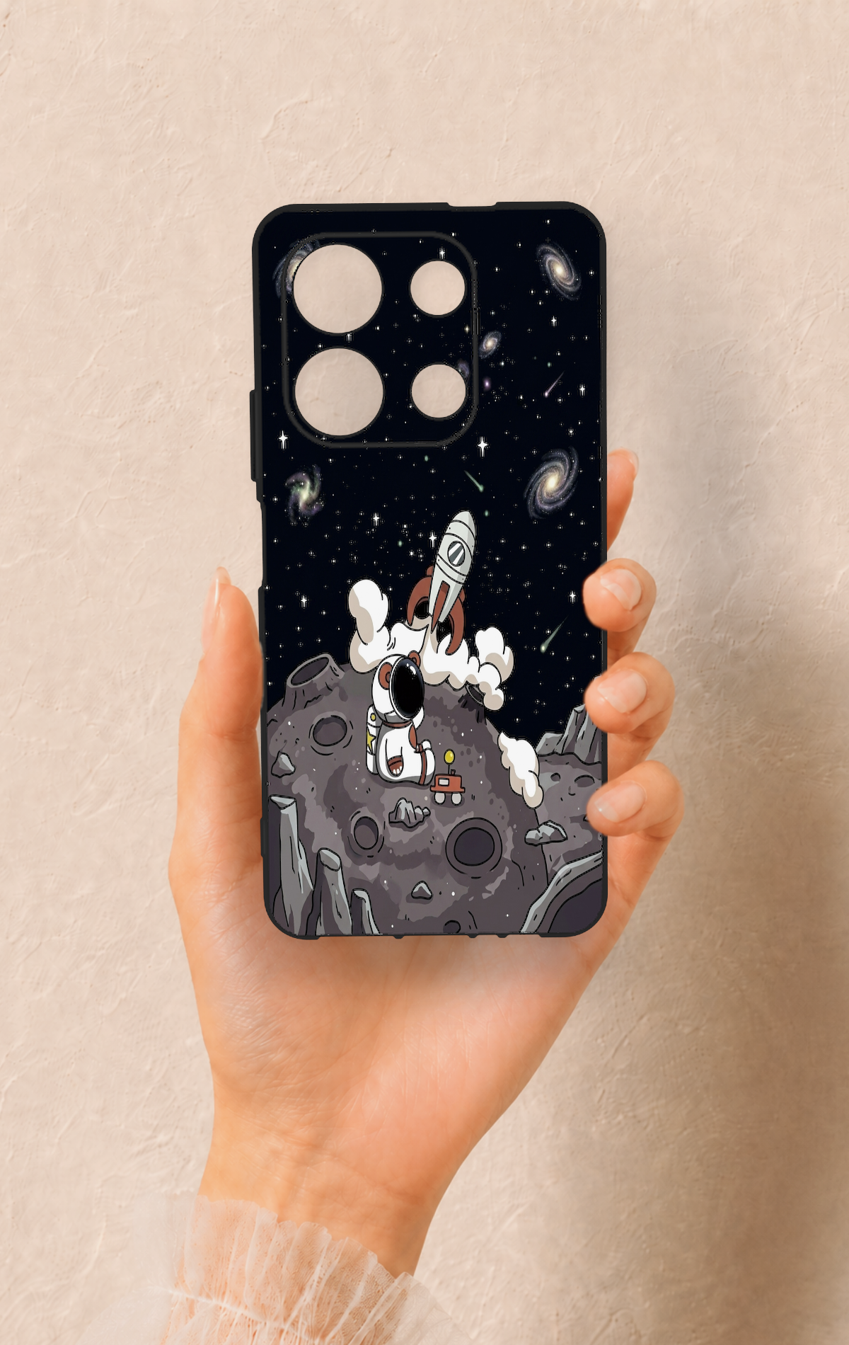 İnfinix Note 30 Uyumlu Uzay Astronot Desenli Silikon Kılıf