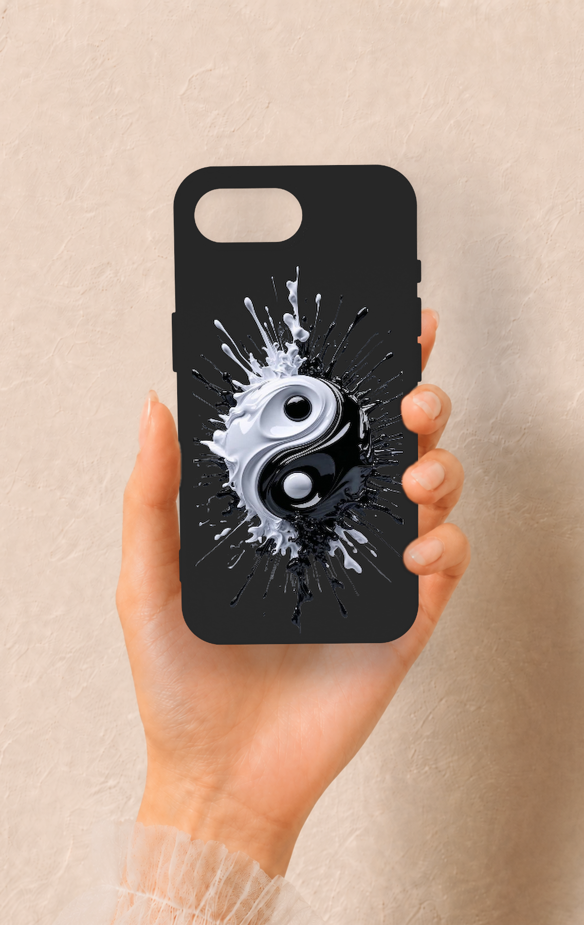 iPhone 16E Uyumlu İyi ve Kötü Desenli Silikon Kılıf