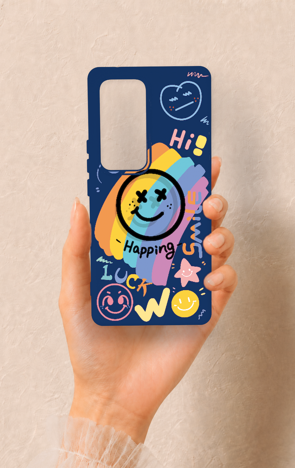 Vivo V30 Uyumlu Happing Smile Desenli Silikon Kılıf