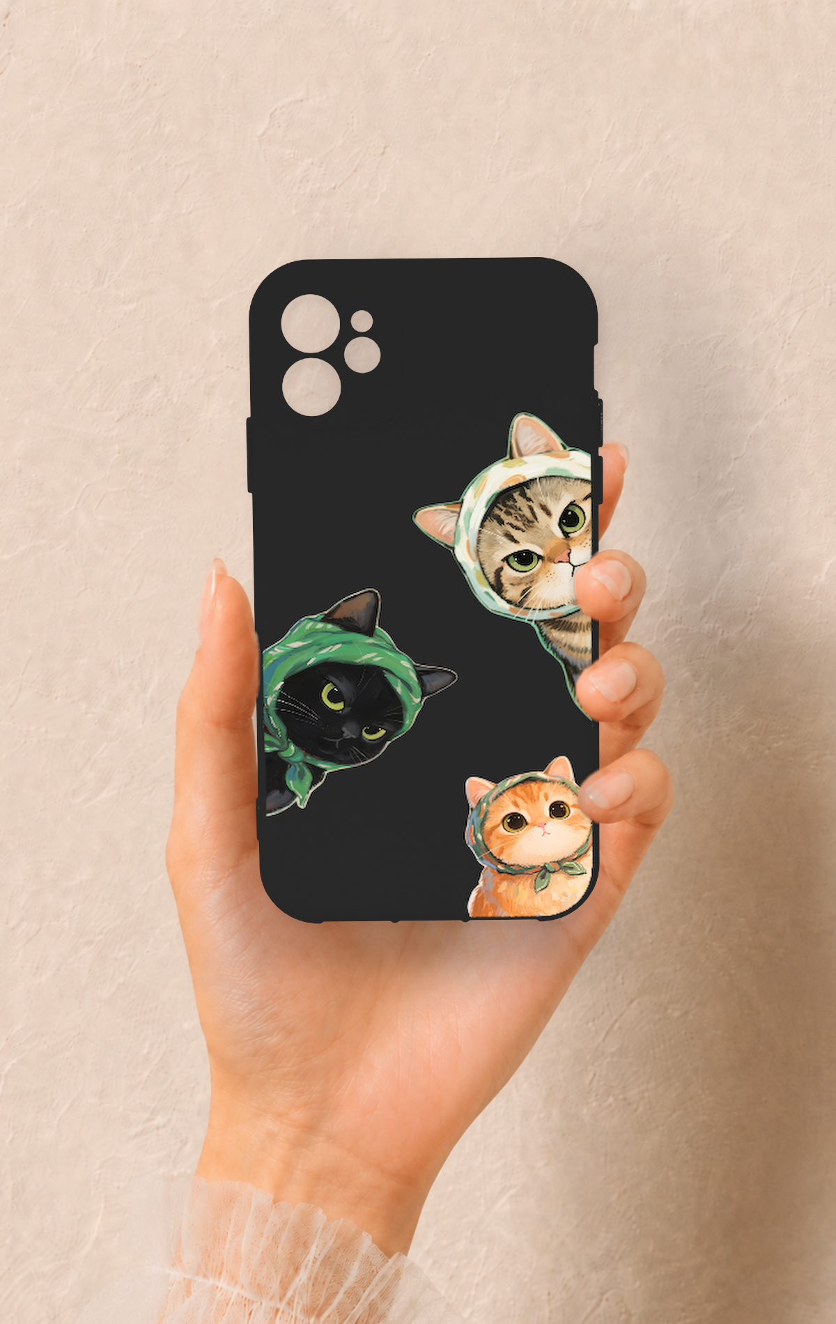 iPhone 11 Uyumlu Kedi Ekibi Desenli Silikon Kılıf