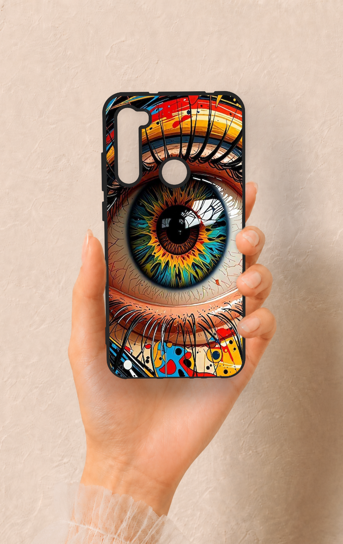 Redmi Note 8 Uyumlu Renkli Göz Bebeği Desenli Silikon Kılıf