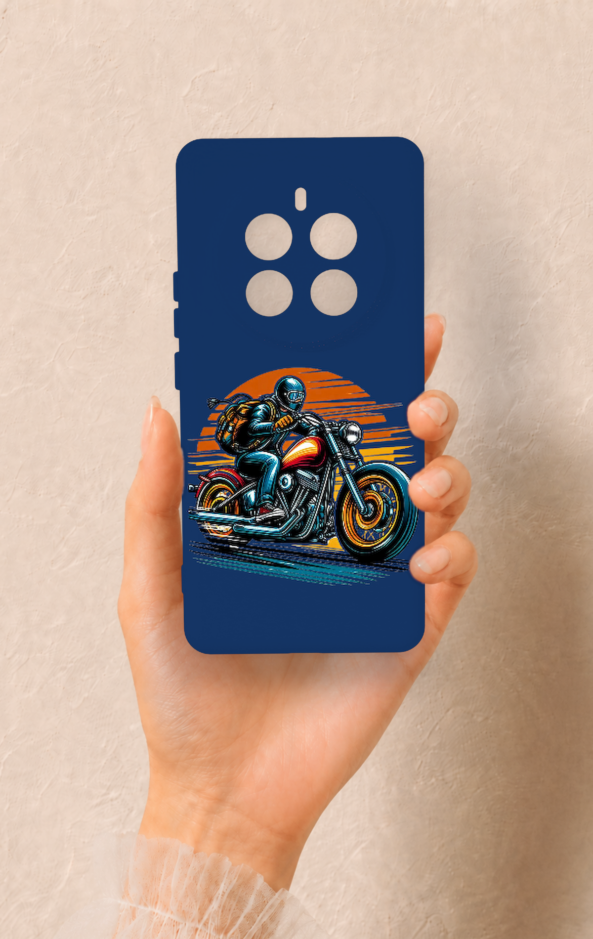 Realme 12 Pro Uyumlu Moto Rider Desenli Silikon Kılıf