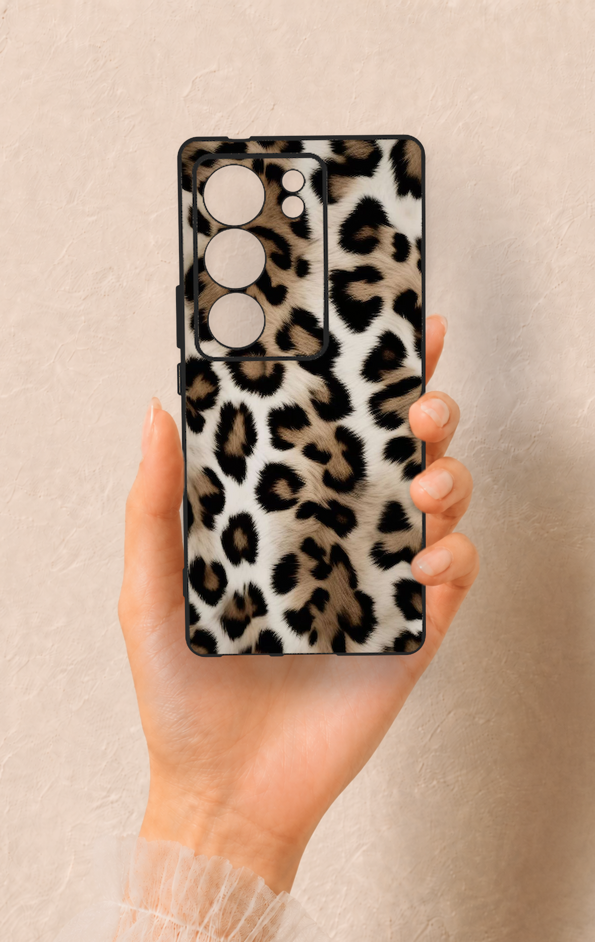 Vivo V29 Uyumlu Leopar Derisi Desenli Silikon Kılıf