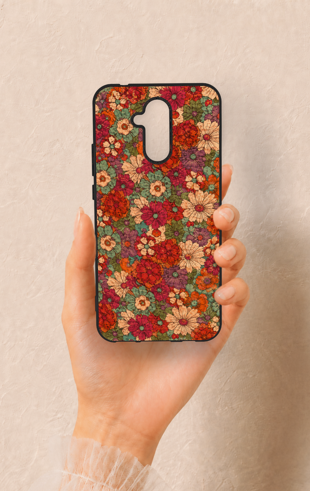 Huawei Mate 20 Lite Uyumlu Pastel Çiçek Bahçesi Desenli Silikon Kılıf