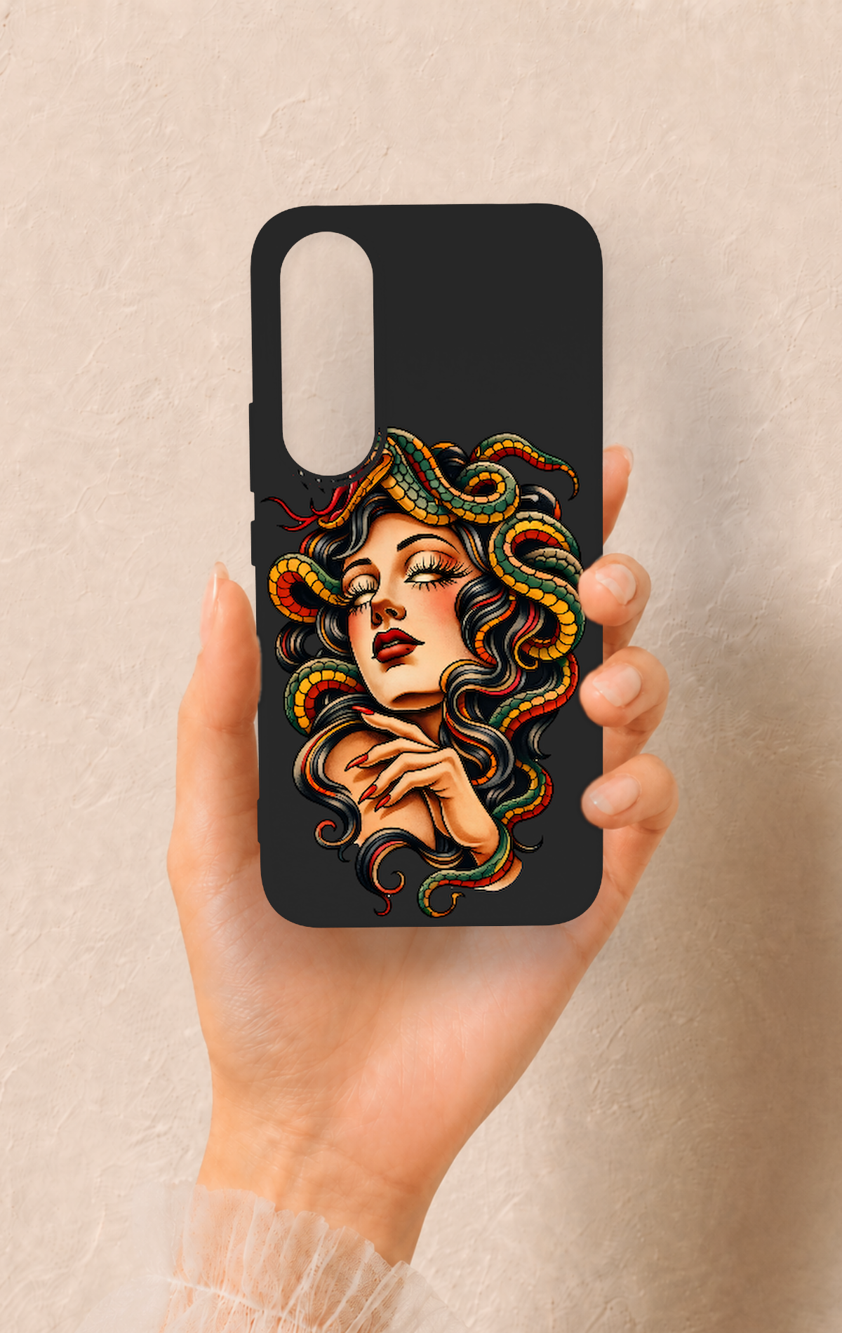 Vivo V70 FE 5G Uyumlu Medusa Desenli Silikon Kılıf
