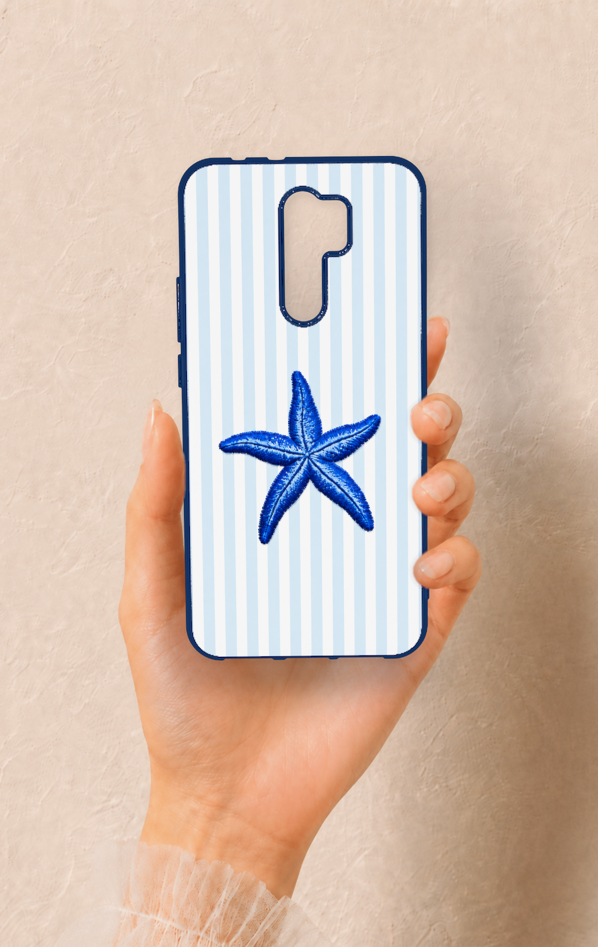 Redmi 9 Uyumlu Mavi Deniz Yıldızı Desenli Silikon Kılıf