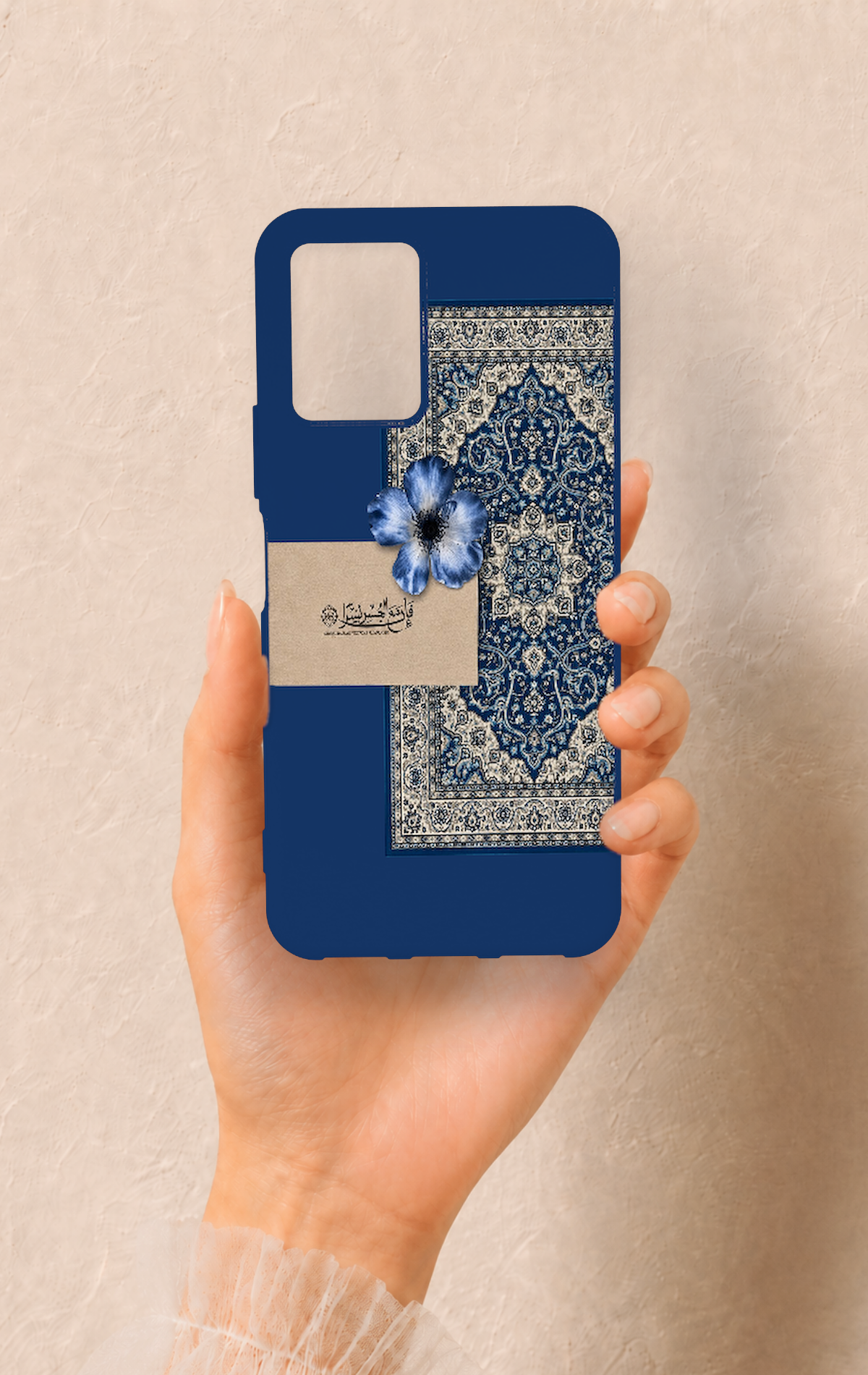 Vivo Y21S Uyumlu Mavi Etnik Halı Desenli Silikon Kılıf