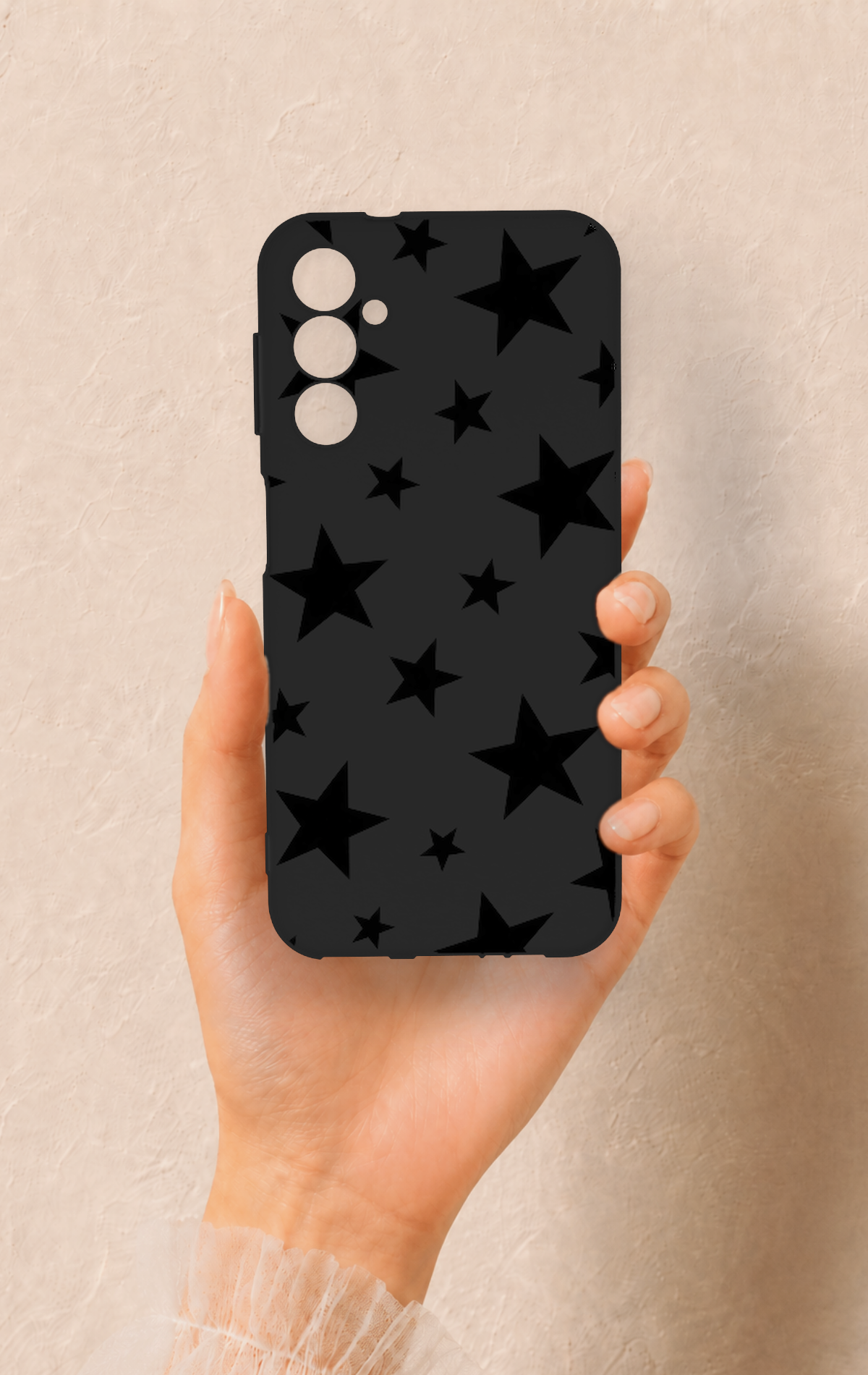 Samsung A14 Uyumlu Siyah Star Desenli Silikon Kılıf