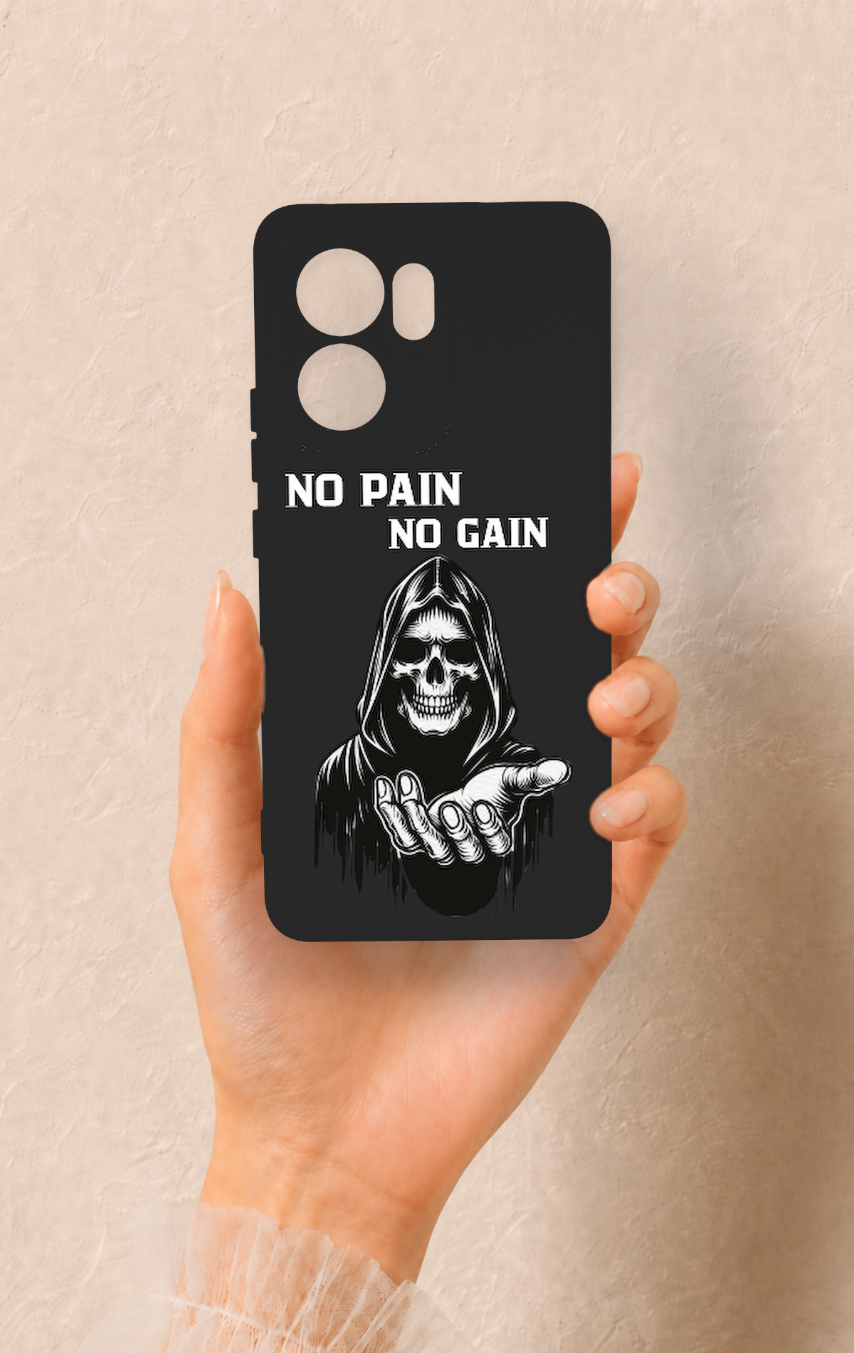 Oppo Reno 13F Uyumlu No Pain No Gain Desenli Silikon Kılıf