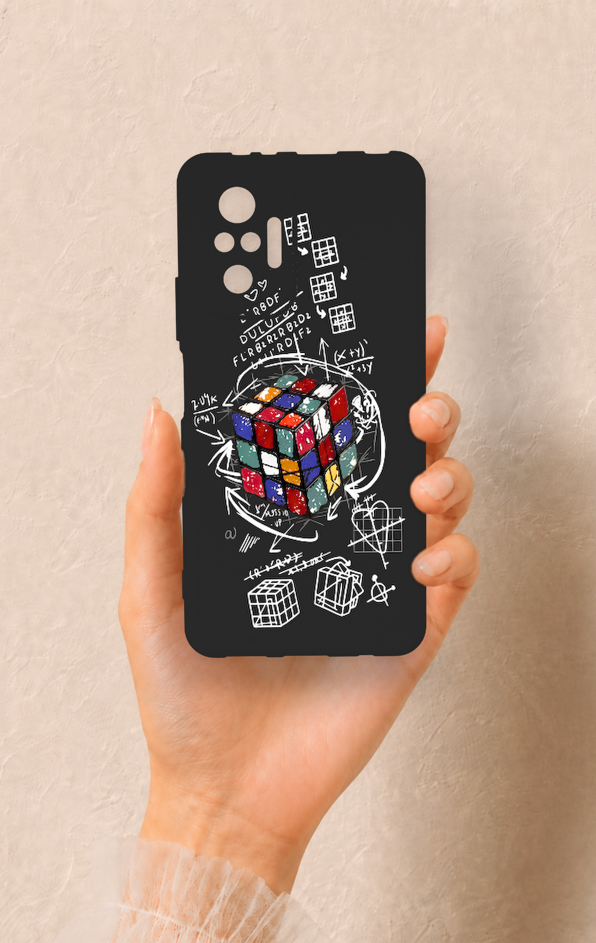 Redmi Note 10 Pro Uyumlu Rubik Küb Desenli Silikon Kılıf