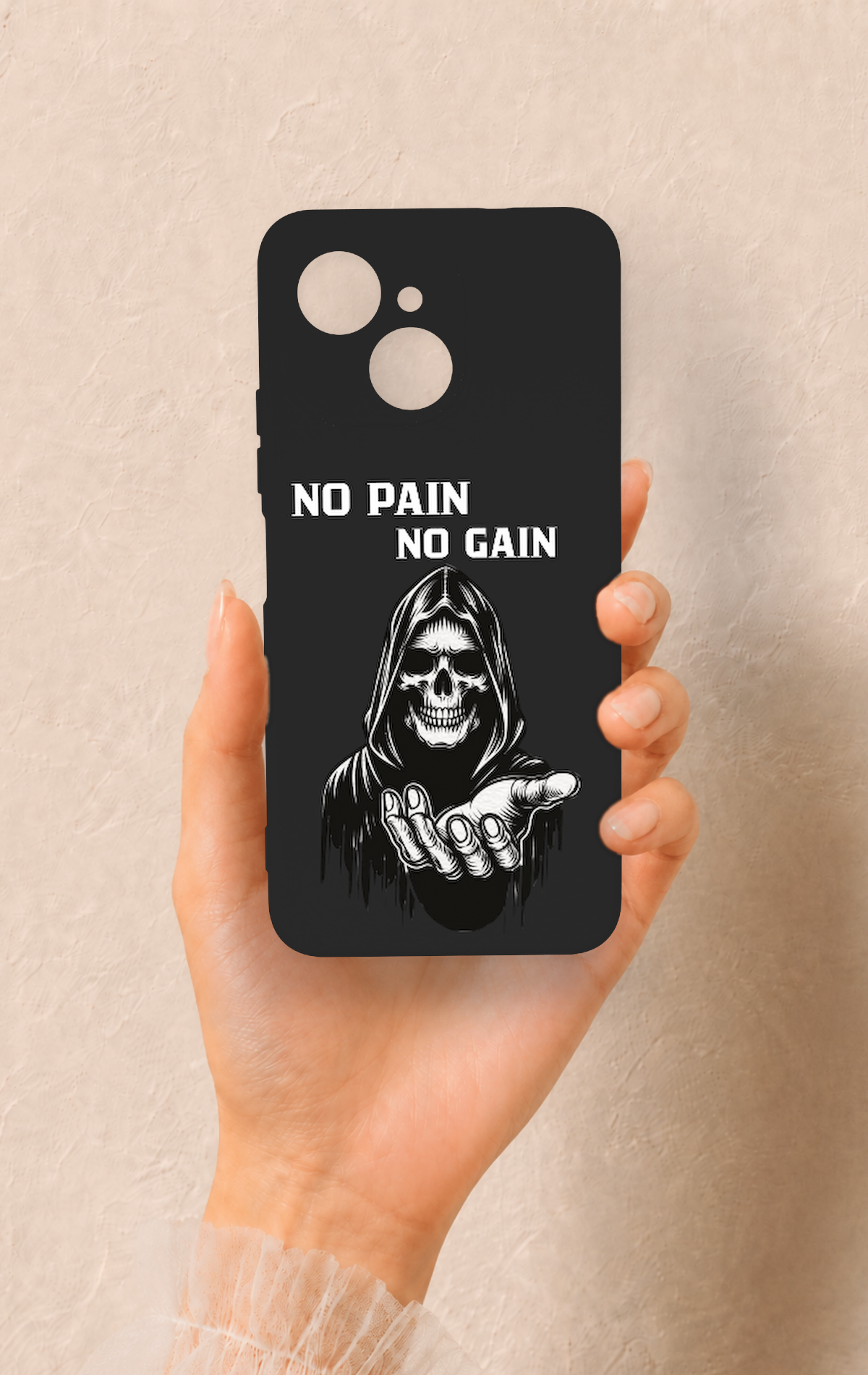 Tecno Spark 40C Uyumlu No Pain No Gain Desenli Silikon Kılıf