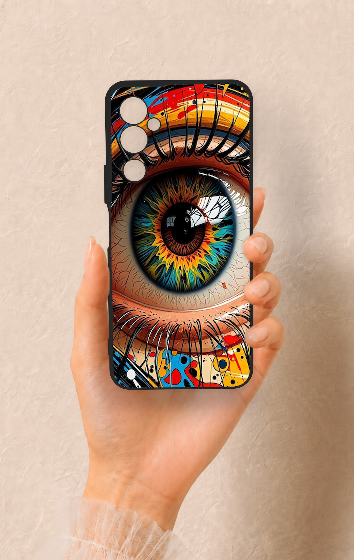 Tecno Pova Neo 2 Uyumlu Renkli Göz Bebeği Desenli Silikon Kılıf