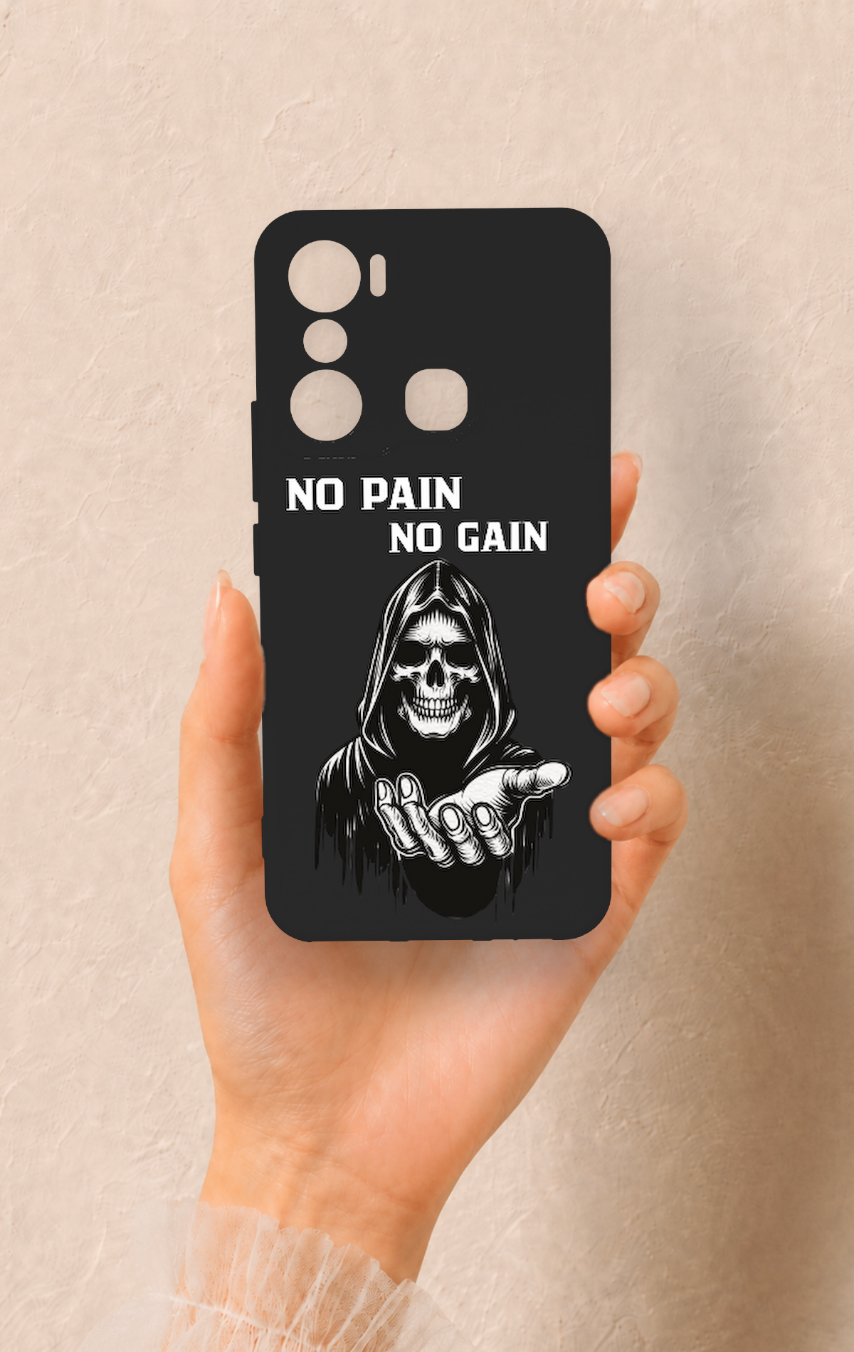 İnfinix Hot 20i Uyumlu No Pain No Gain Desenli Silikon Kılıf