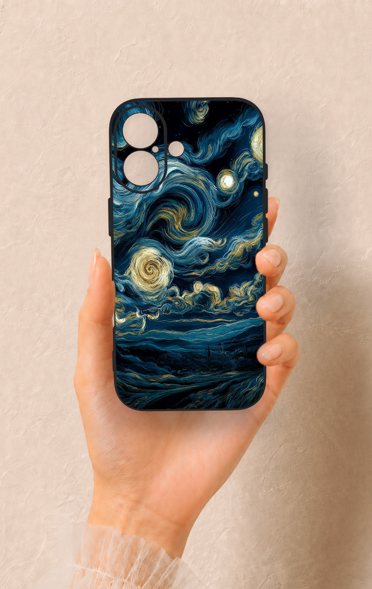 iPhone 17 Uyumlu Yıldızlı Gece Desenli Silikon Kılıf