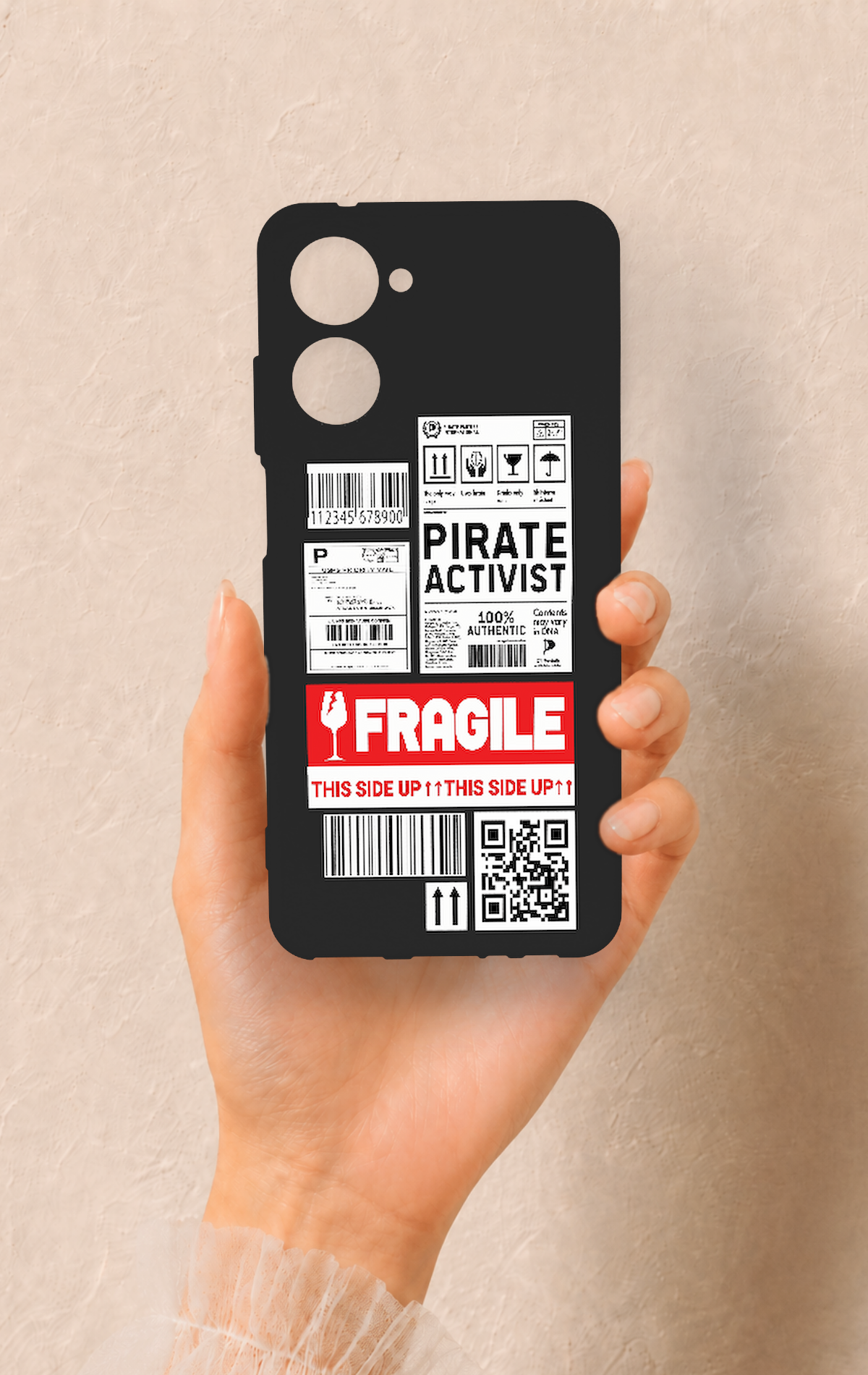 Realme 10 Uyumlu Fragile Desenli Silikon Kılıf