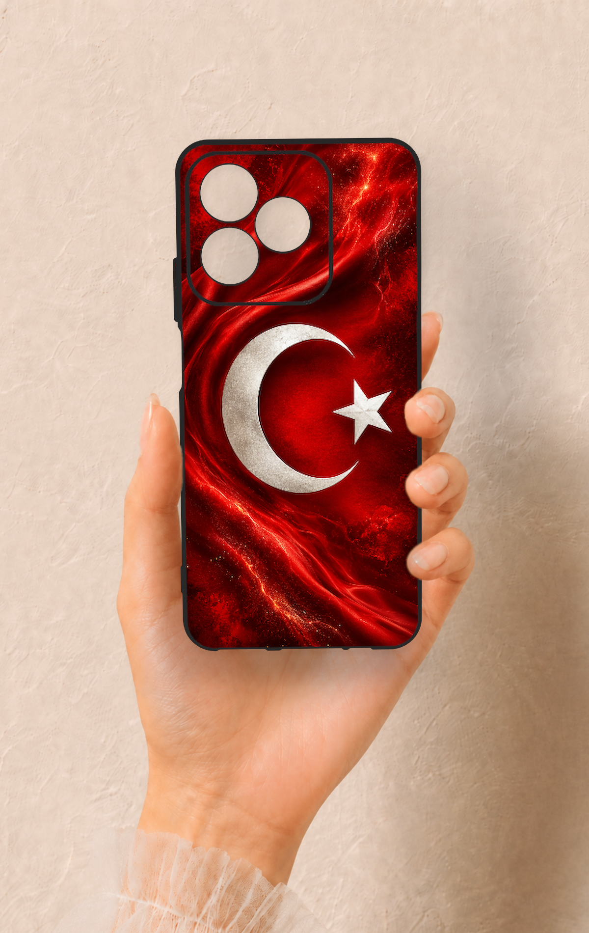 Realme C53 Uyumlu Türk Bayrağı Desenli Silikon Kılıf