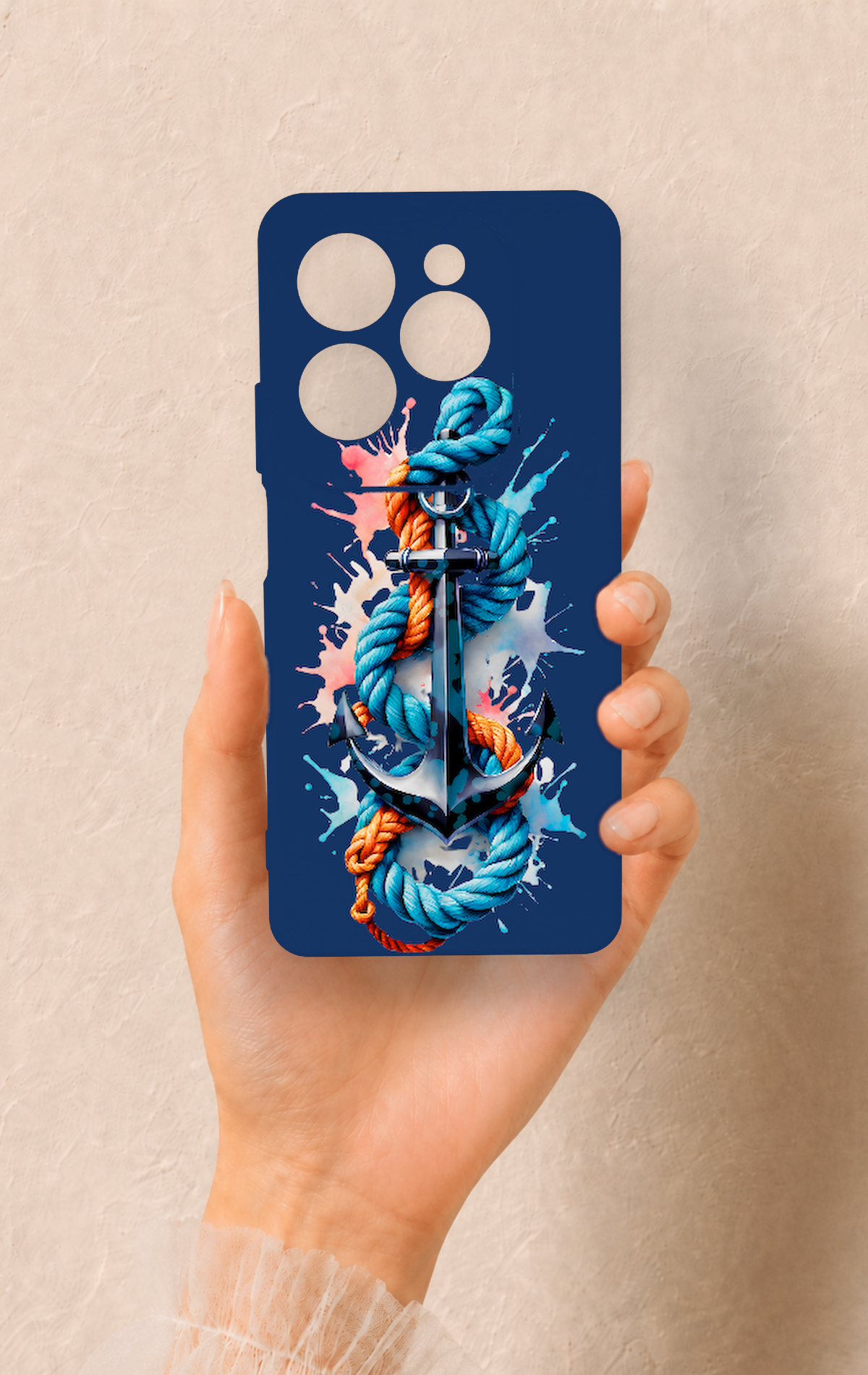 İnfinix Hot 40 Pro Uyumlu Anchor Desenli Silikon Kılıf