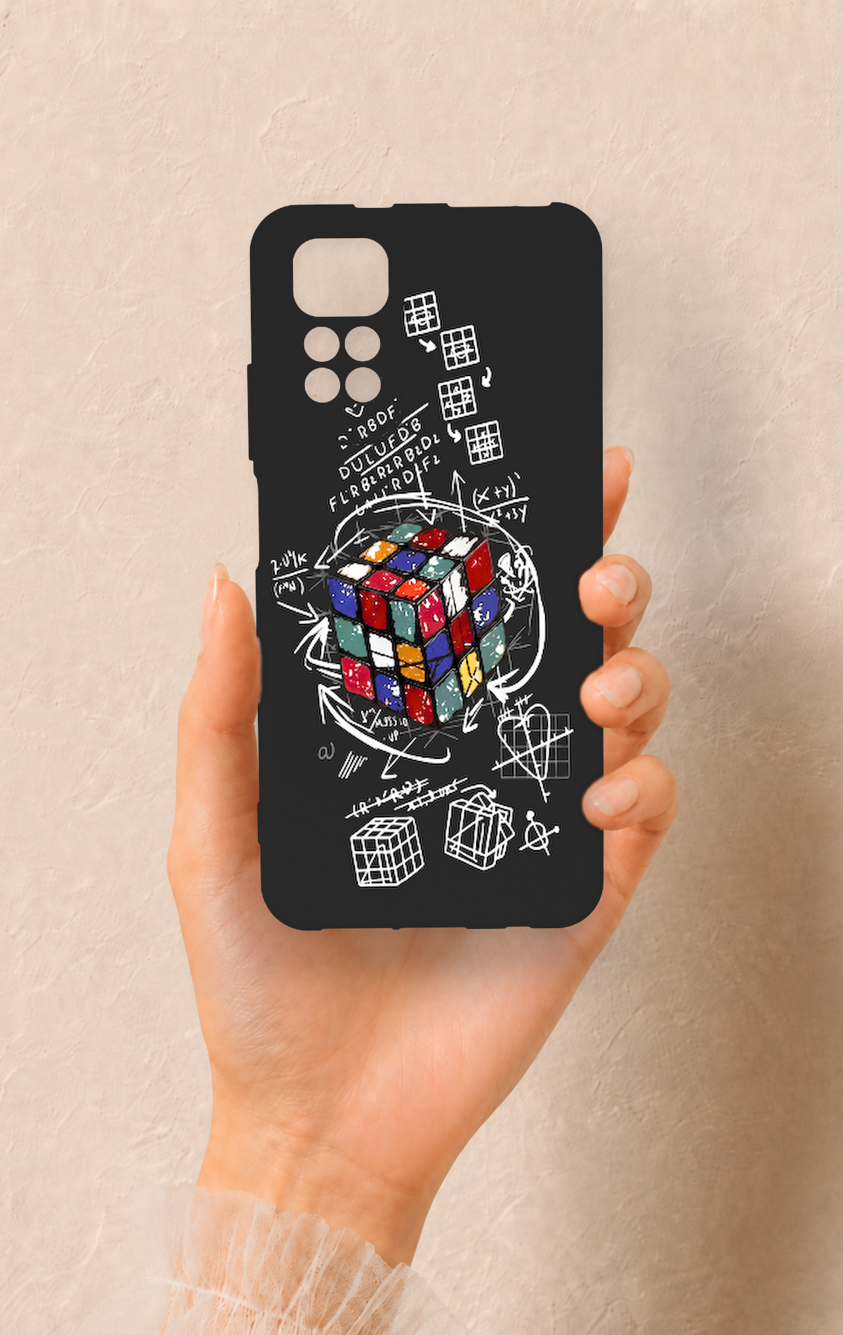 Redmi Note 11S Uyumlu Rubik Küb Desenli Silikon Kılıf