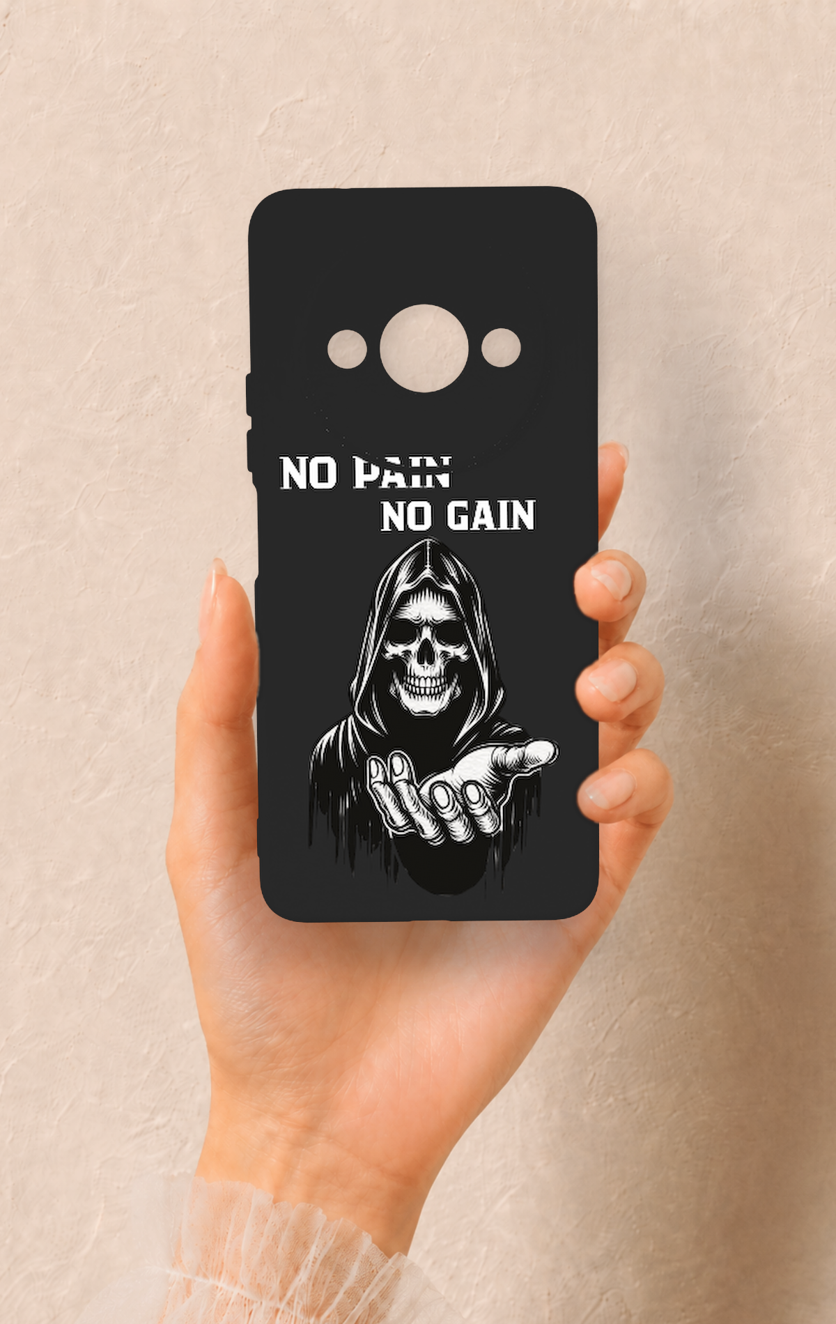 Redmi A3 Uyumlu No Pain No Gain Desenli Silikon Kılıf