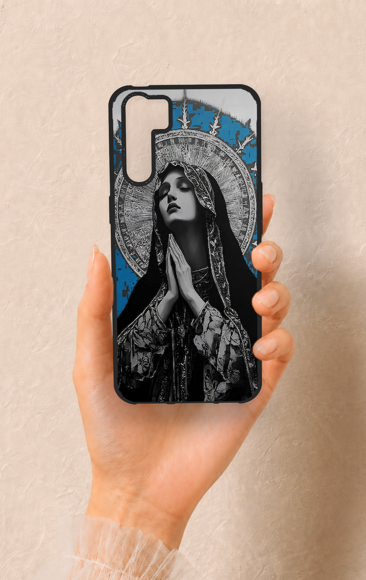 Oppo A91 Uyumlu Rahibe Desenli Silikon Kılıf