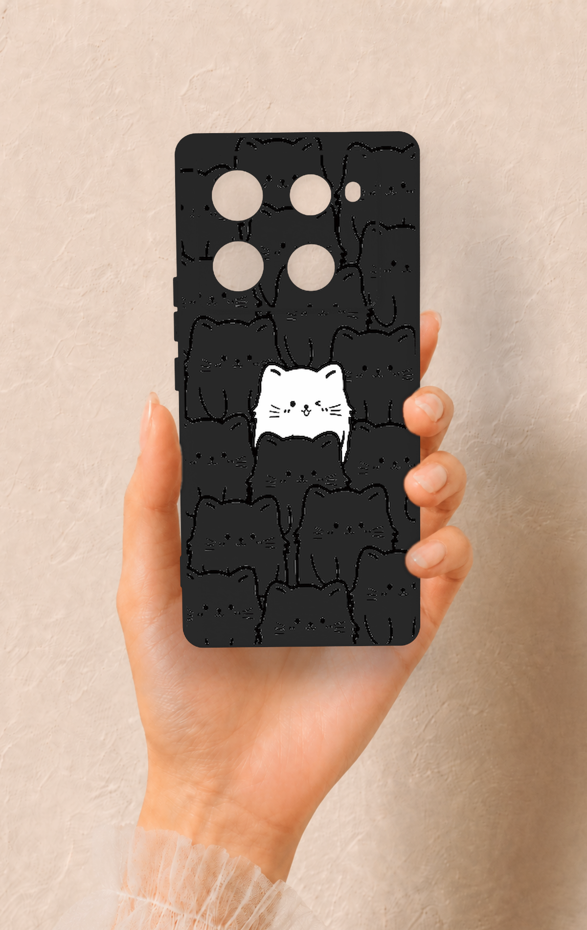 İnfinix Note 40 Pro Uyumlu Many Cats Desenli Silikon Kılıf