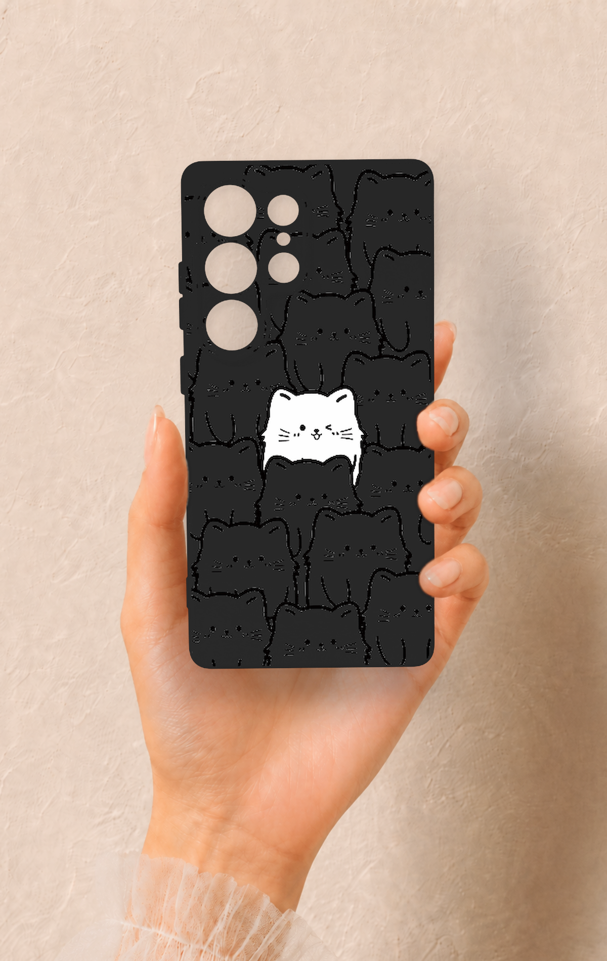 Samsung S25 Ultra Uyumlu Many Cats Desenli Silikon Kılıf