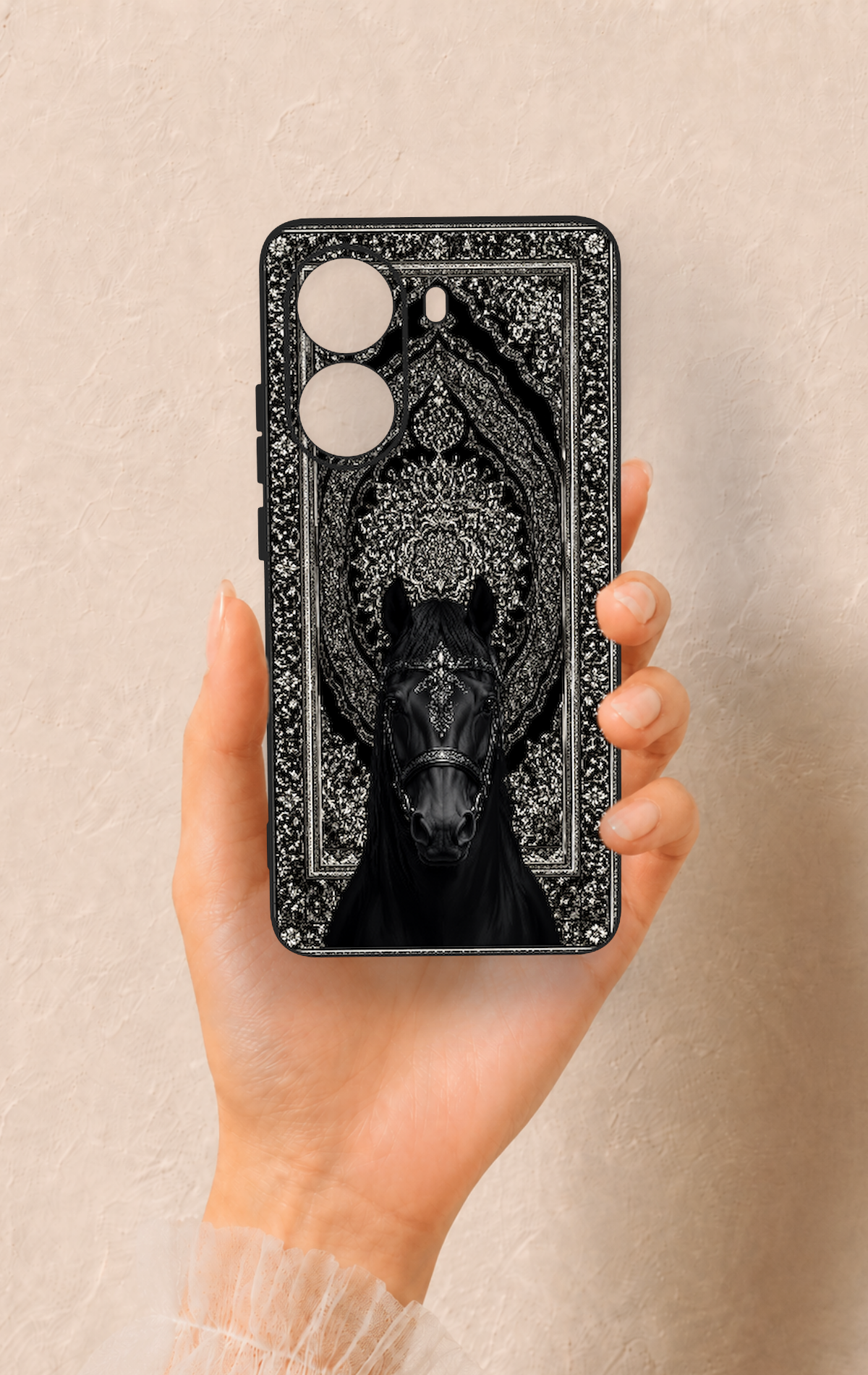 Poco X7 Pro Uyumlu Etnik At Figürü Desenli Silikon Kılıf