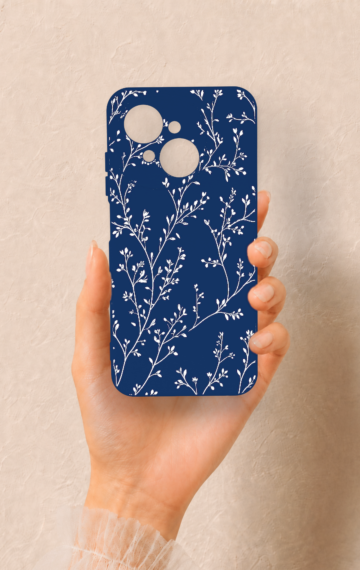 Tecno Spark Go1 Uyumlu İnce Yaprak Dalı Desenli Silikon Kılıf