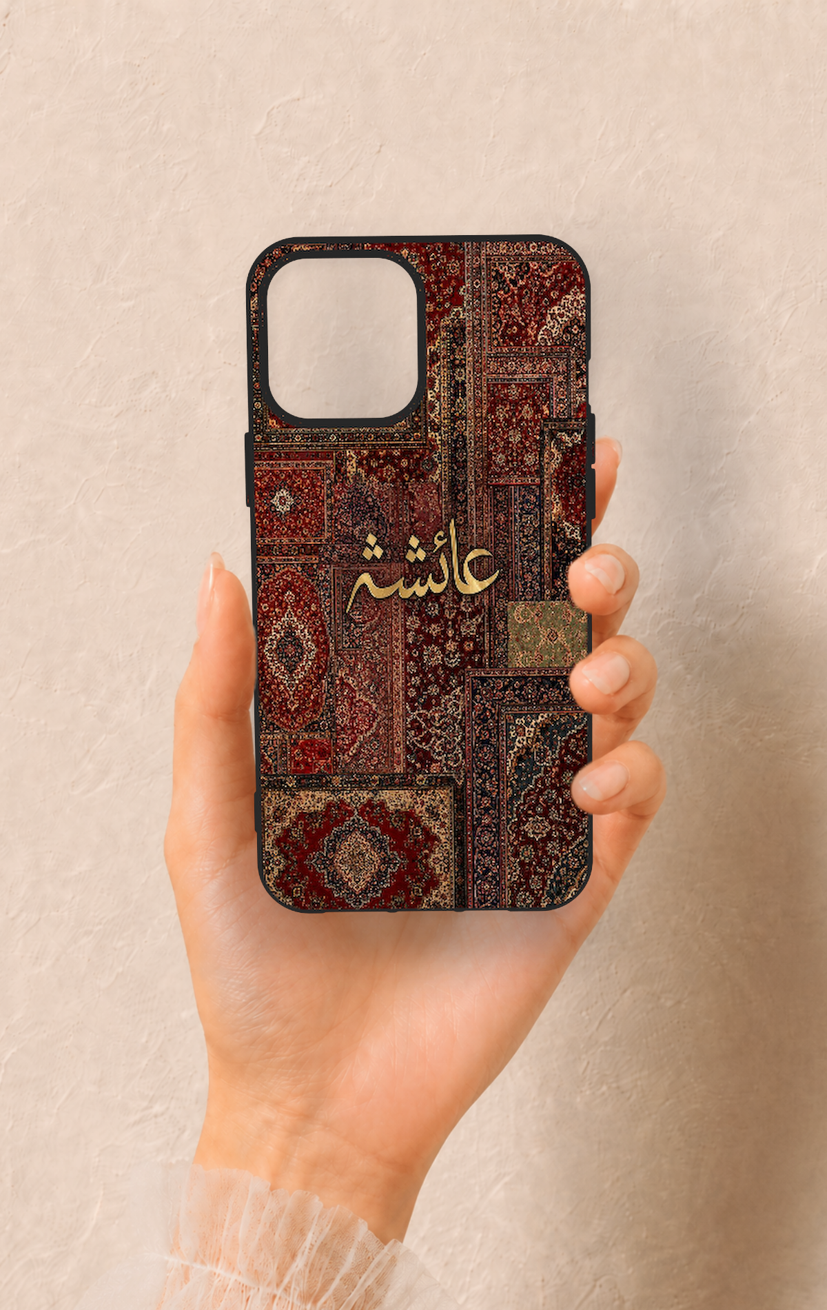 iPhone 12 Pro Max Uyumlu Vintage Halı Desenli Silikon Kılıf