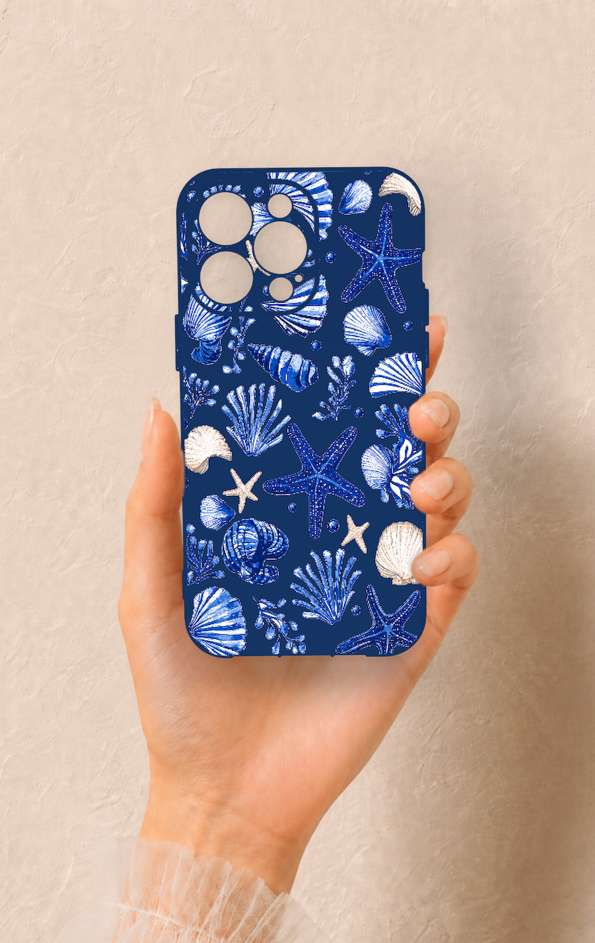iPhone 14 Pro Max Uyumlu Deniz Kabuğu Desenli Silikon Kılıf