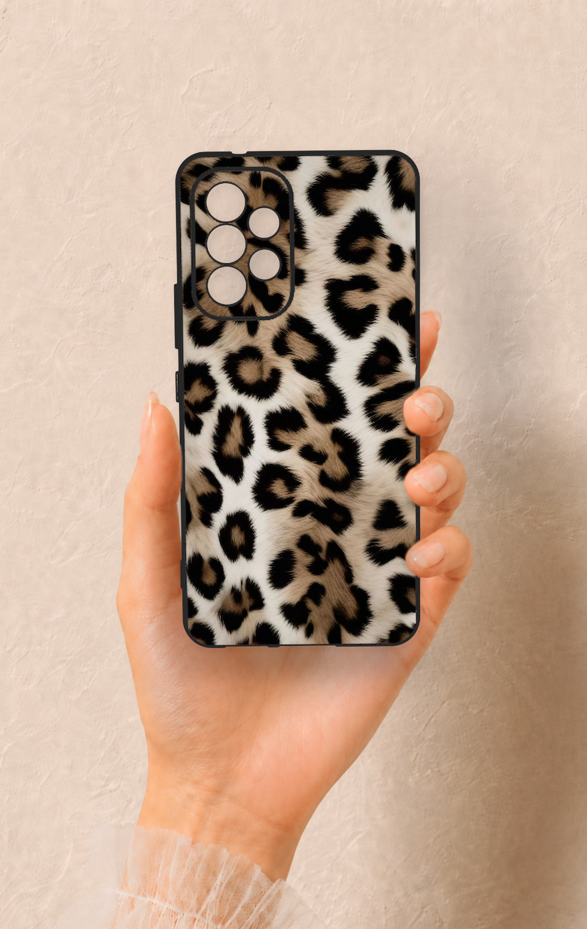 Samsung A53 Uyumlu Leopar Derisi Desenli Silikon Kılıf