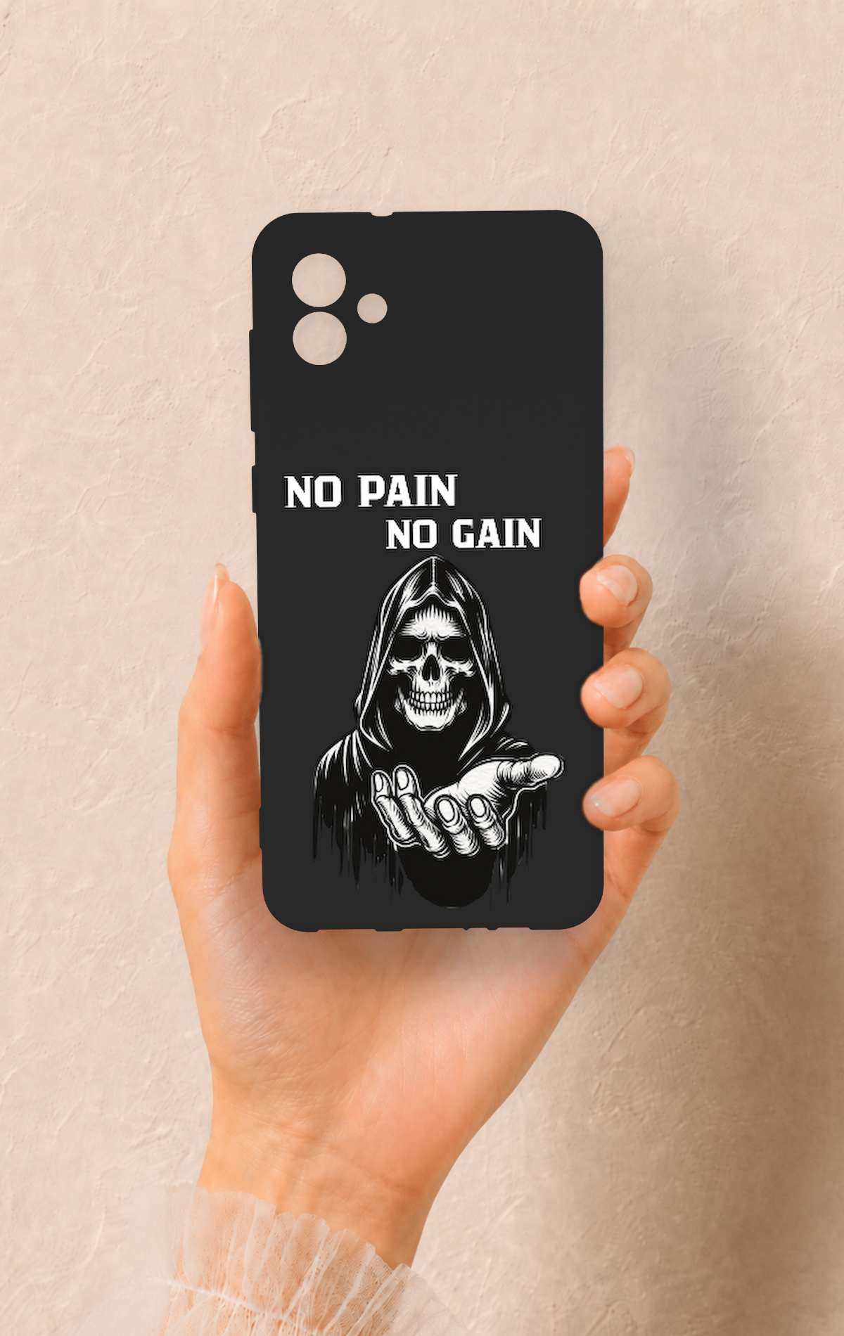 Samsung A04 Uyumlu No Pain No Gain Desenli Silikon Kılıf