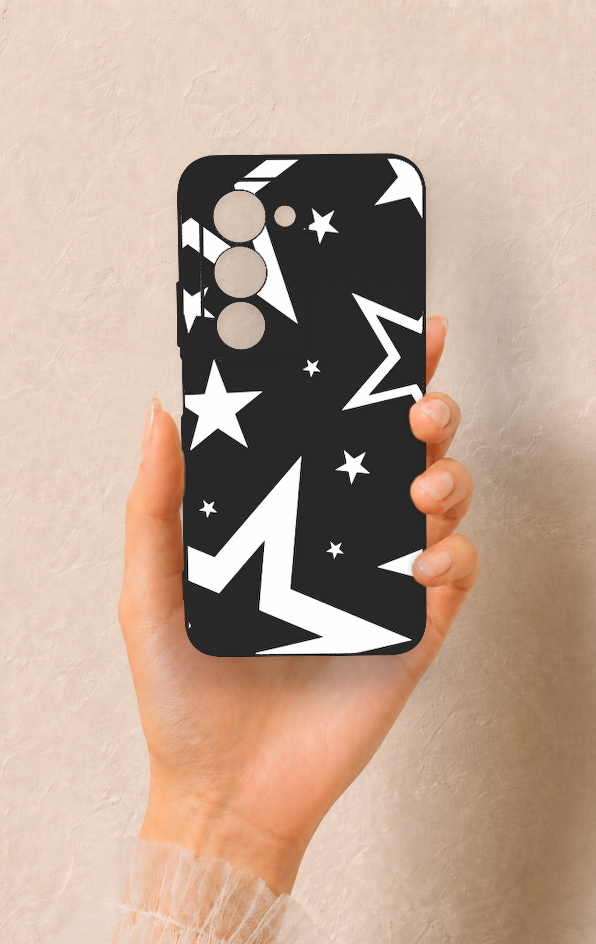 Redmi 15 5G Uyumlu Siyah Mega Star Desenli Silikon Kılıf