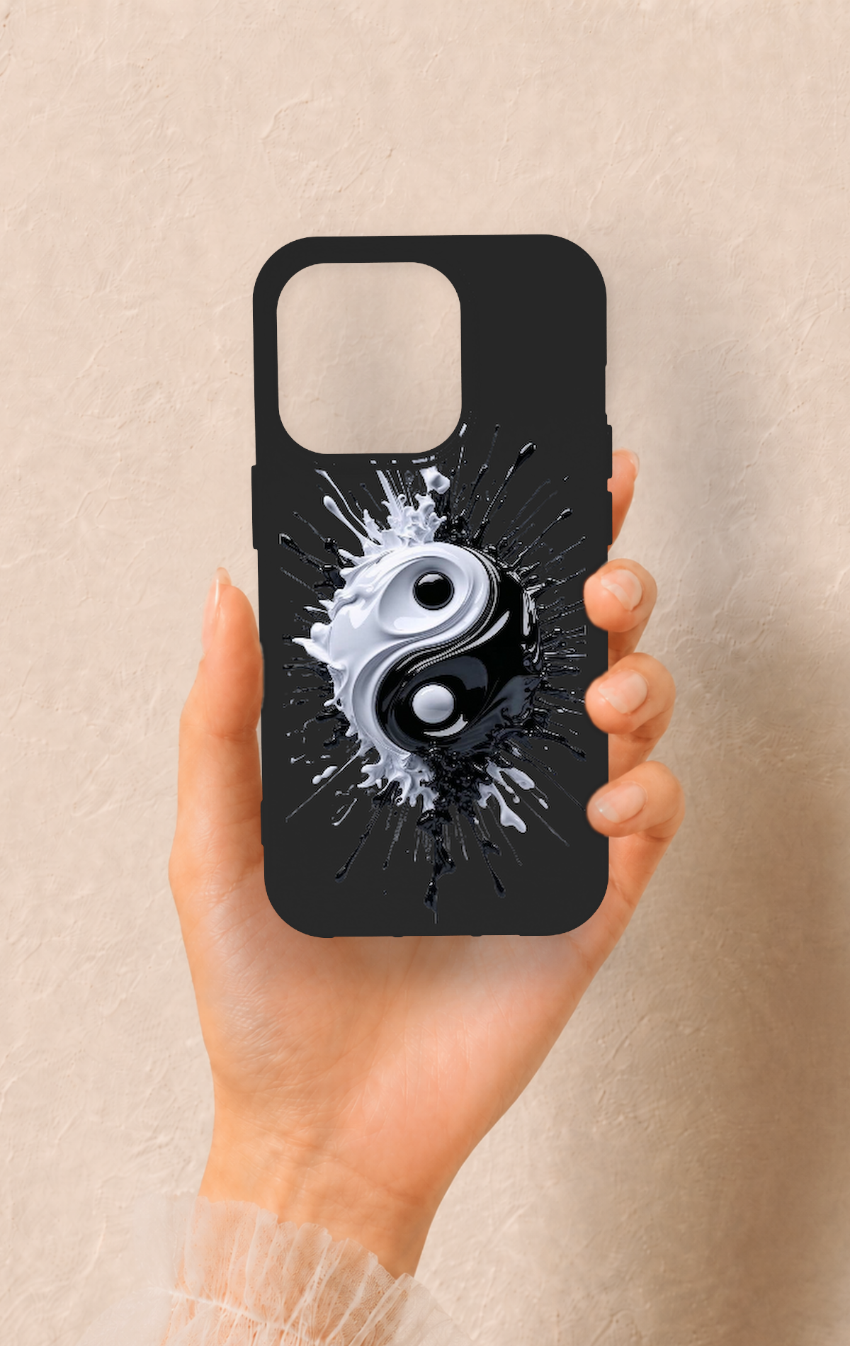 iPhone 14 Pro Uyumlu İyi ve Kötü Desenli Silikon Kılıf