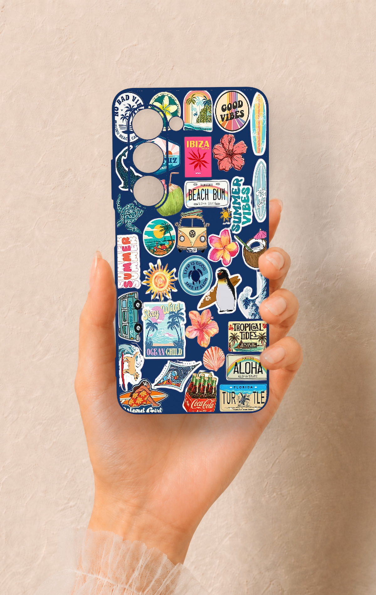 Oppo A5 5G Uyumlu Summer Vibes Desenli Silikon Kılıf