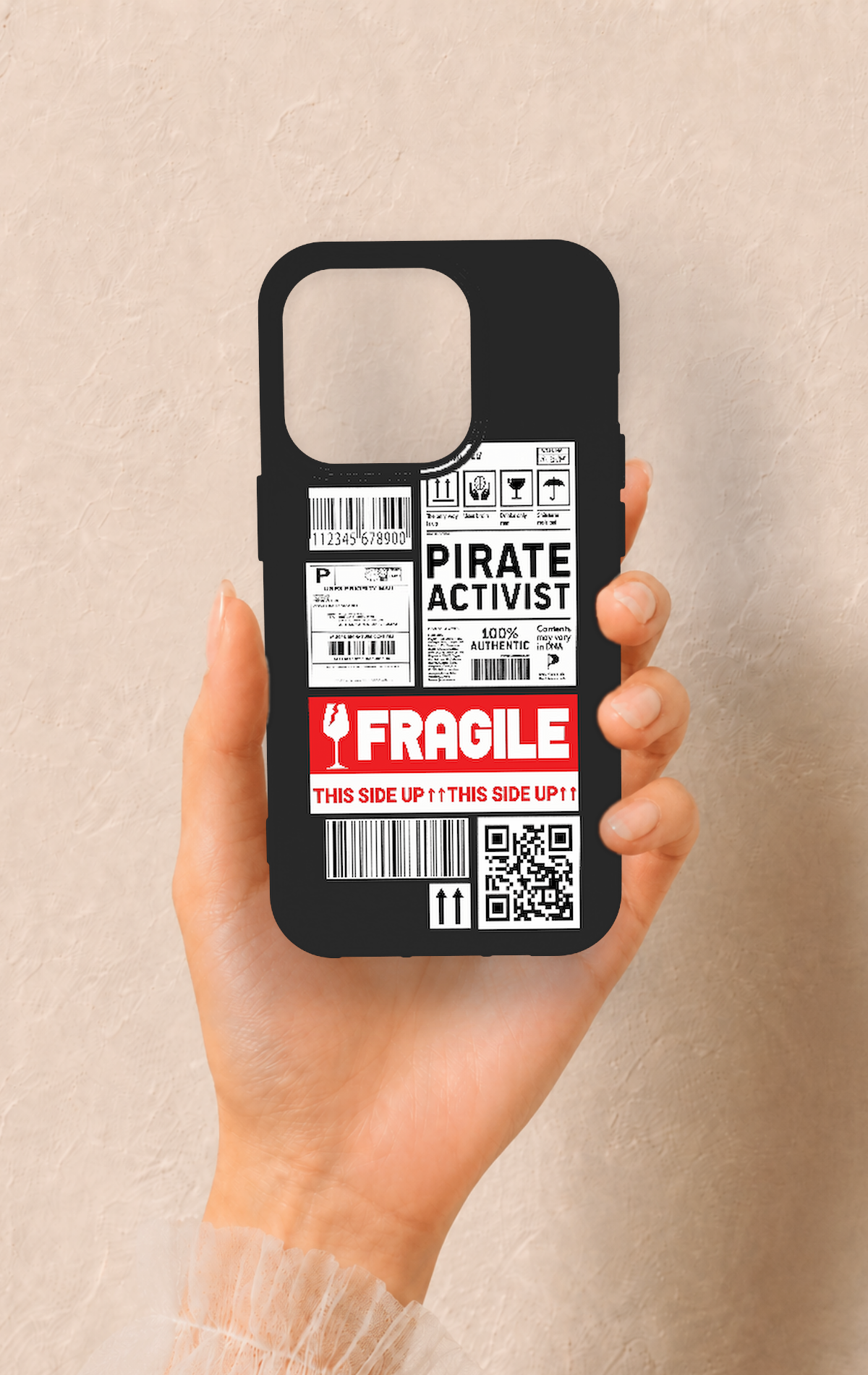 iPhone 14 Pro Uyumlu Fragile Desenli Silikon Kılıf