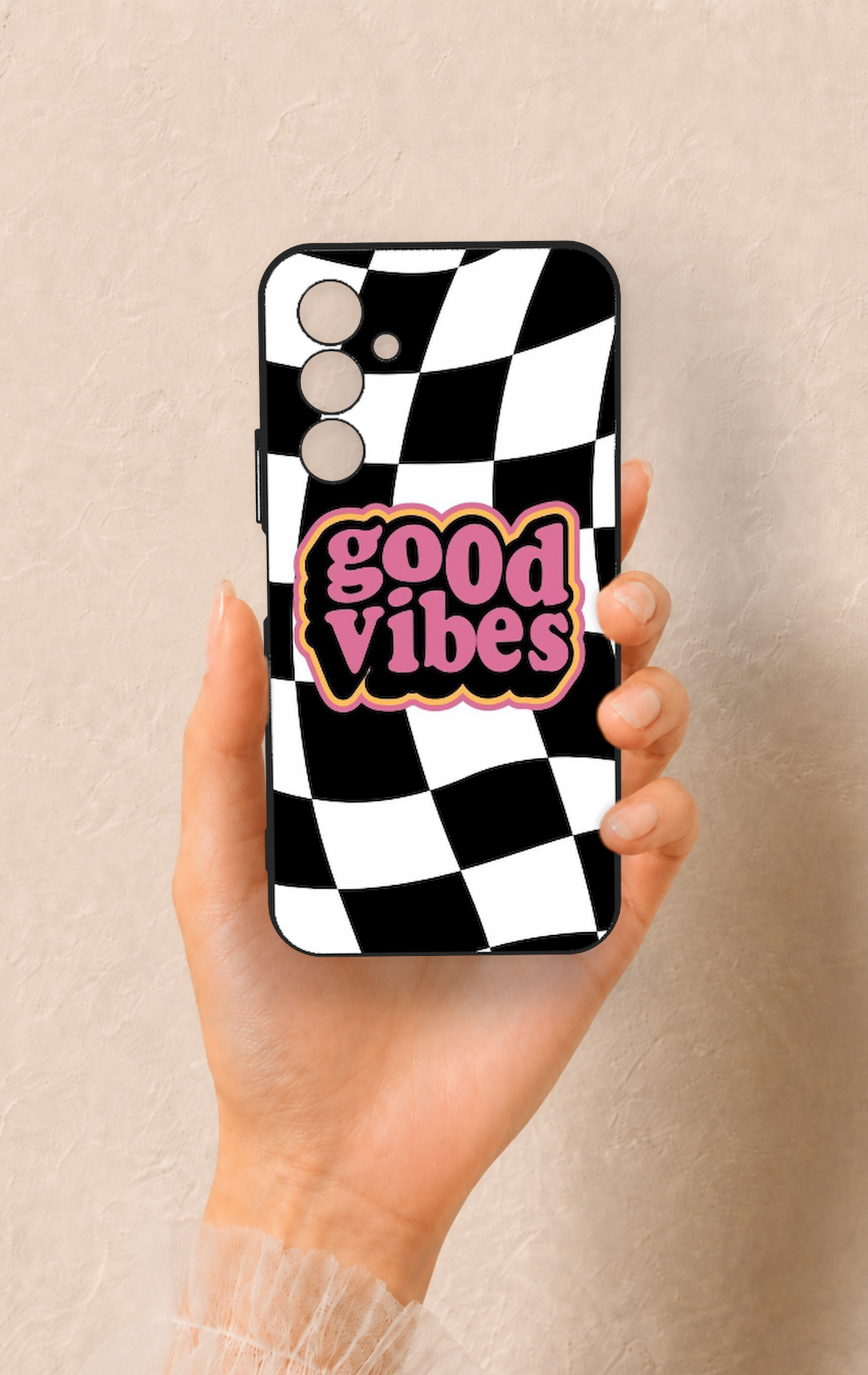 Samssung A54 Uyumlu Black Good Vibes Desenli Silikon Kılıf