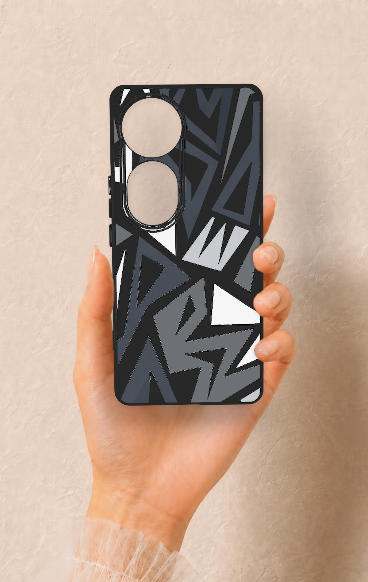 Vivo V40 Uyumlu Geometrik Blok Desenli Silikon Kılıf