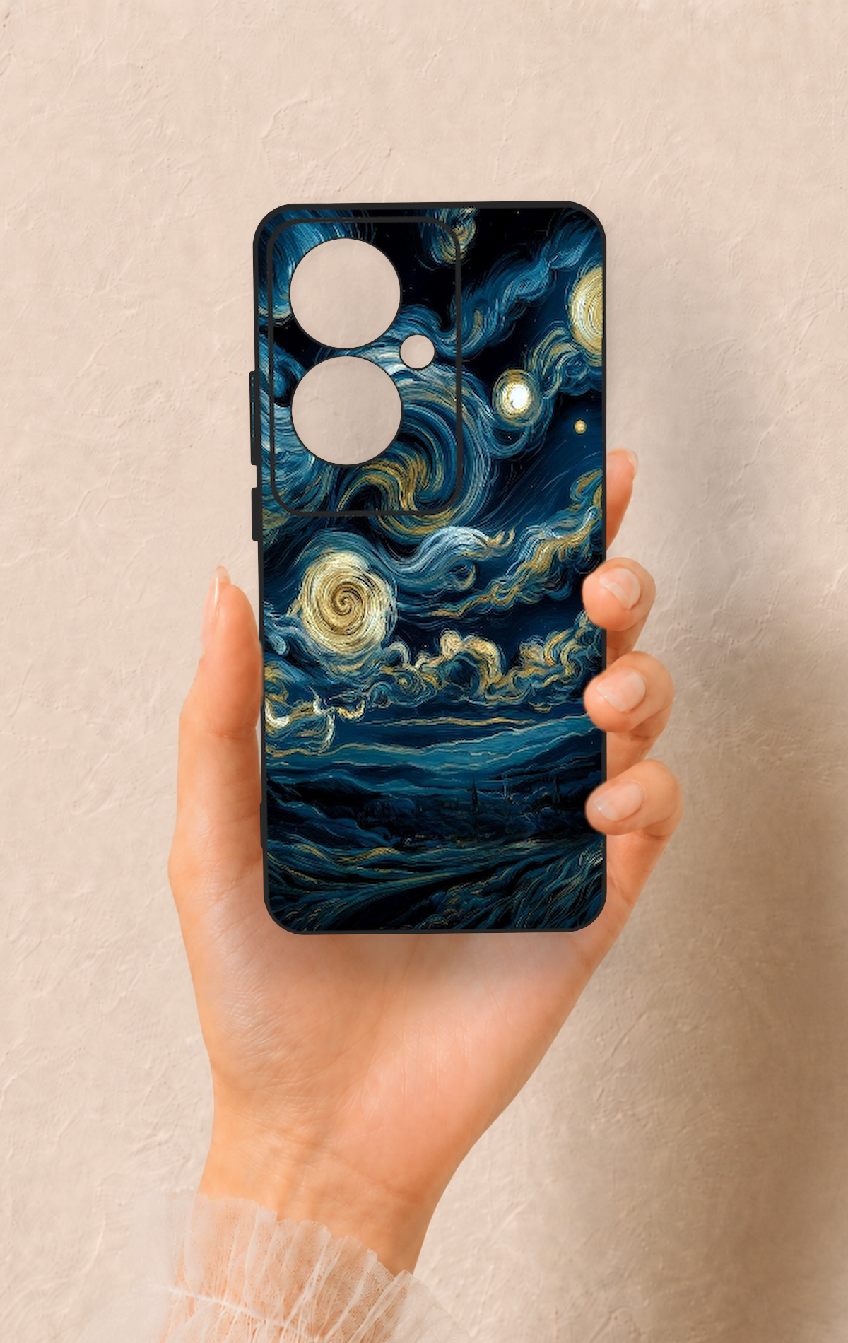 Oppo Reno 11F Uyumlu Yıldızlı Gece Desenli Silikon Kılıf