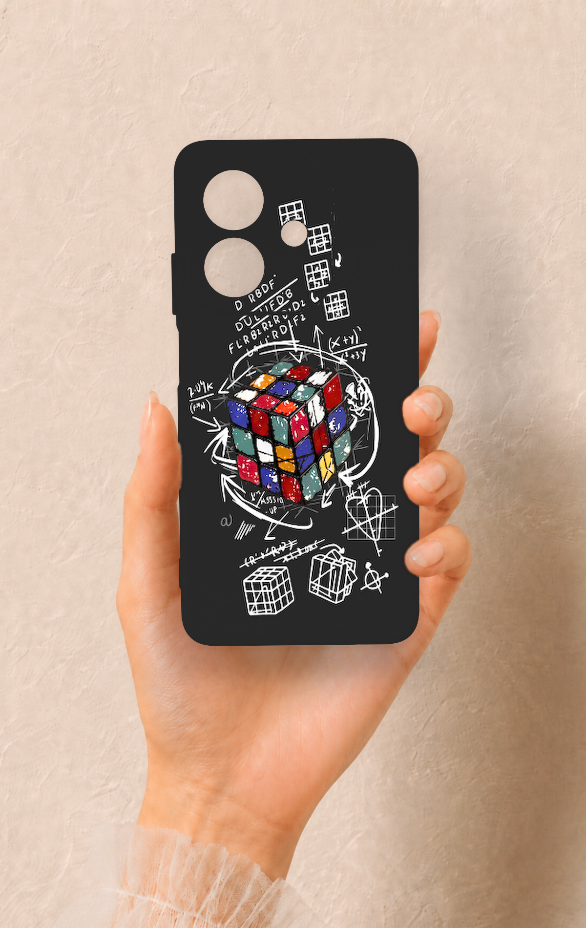 Oppo A3 Uyumlu Rubik Küb Desenli Silikon Kılıf