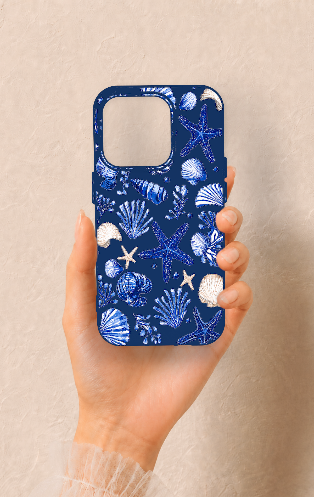 iPhone 15 Pro Uyumlu Deniz Kabuğu Desenli Silikon Kılıf