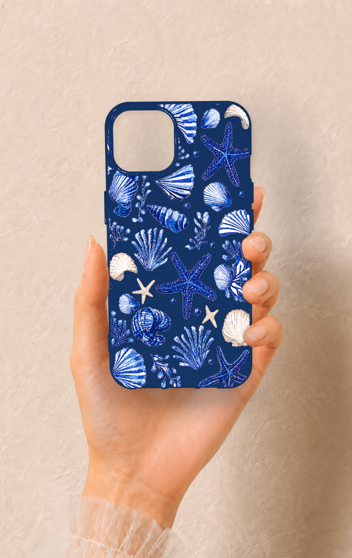 iPhone 14 Uyumlu Deniz Kabuğu Desenli Silikon Kılıf
