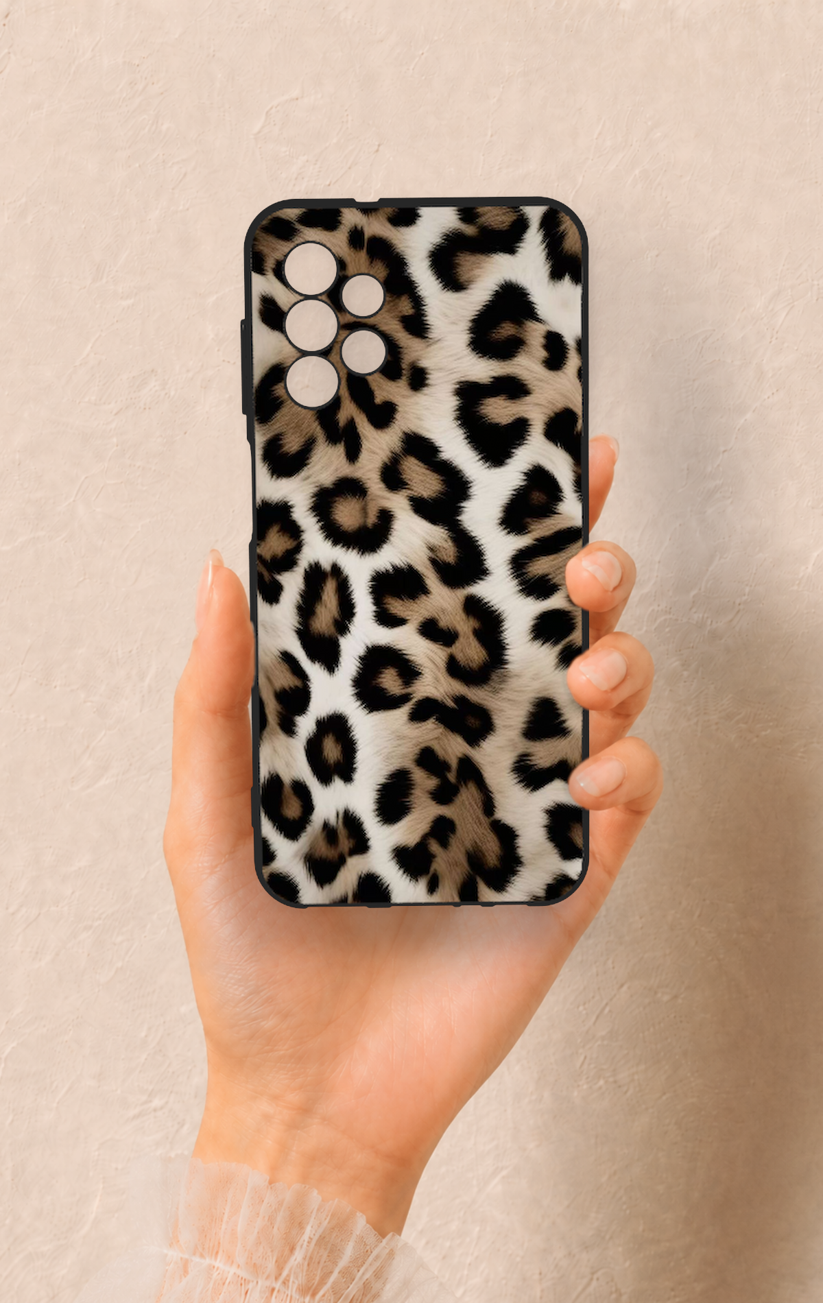 Samsung A13 Uyumlu Leopar Derisi Desenli Silikon Kılıf