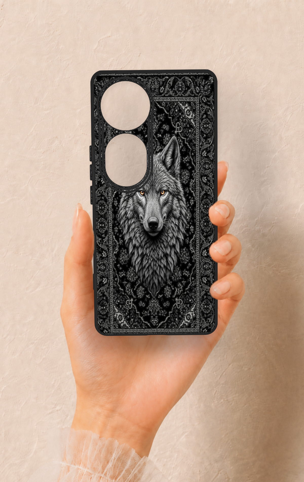 Vivo V40 Uyumlu Etnik Kurt Desenli Silikon Kılıf