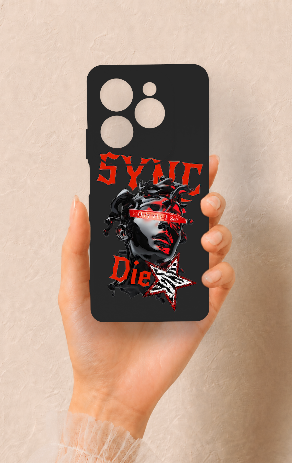 İnfinix Hot 40 Pro Uyumlu Sync Die Desenli Silikon Kılıf